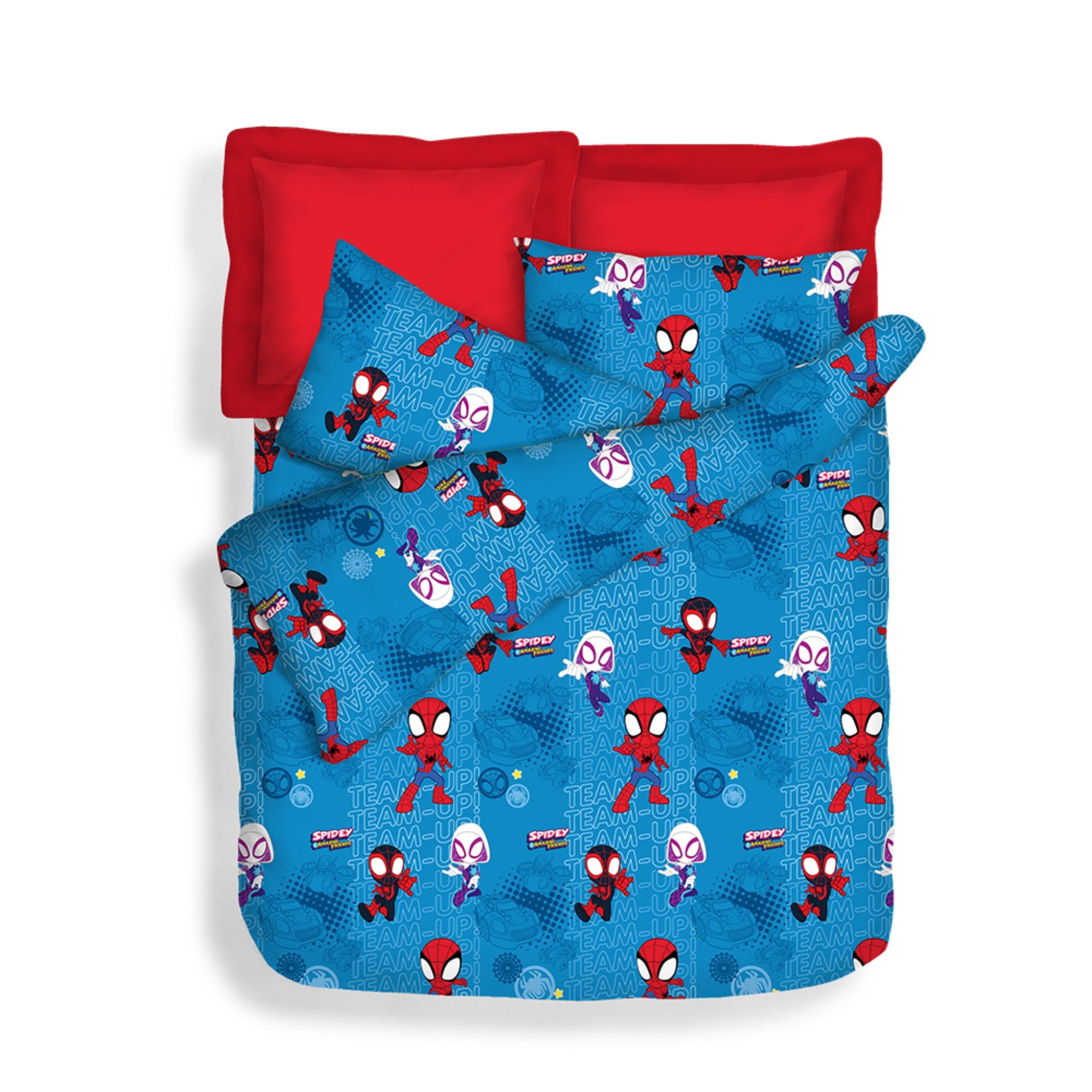 Disney 900TC 100% Microluxe Summer Lightweight Quilt - Team Up Design | Single/Queen Size | Soft & Breathable for Summer Nights | Perfect for Kids' Rooms, Guest Bedrooms & Vacation Homes