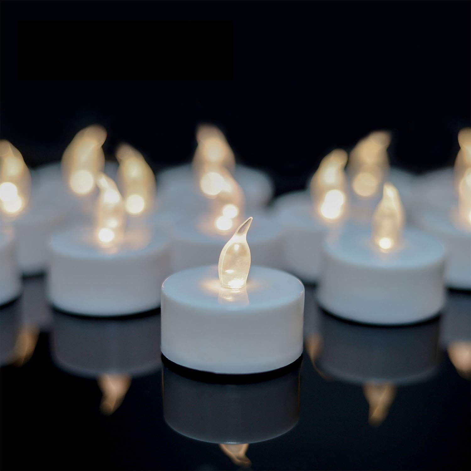 YIWER 12-Pack LED Tea Light Candles - 200 Hours Battery Operated Flameless Candles in Warm White for Weddings, Parties, Home Decor & Romantic Ambiance