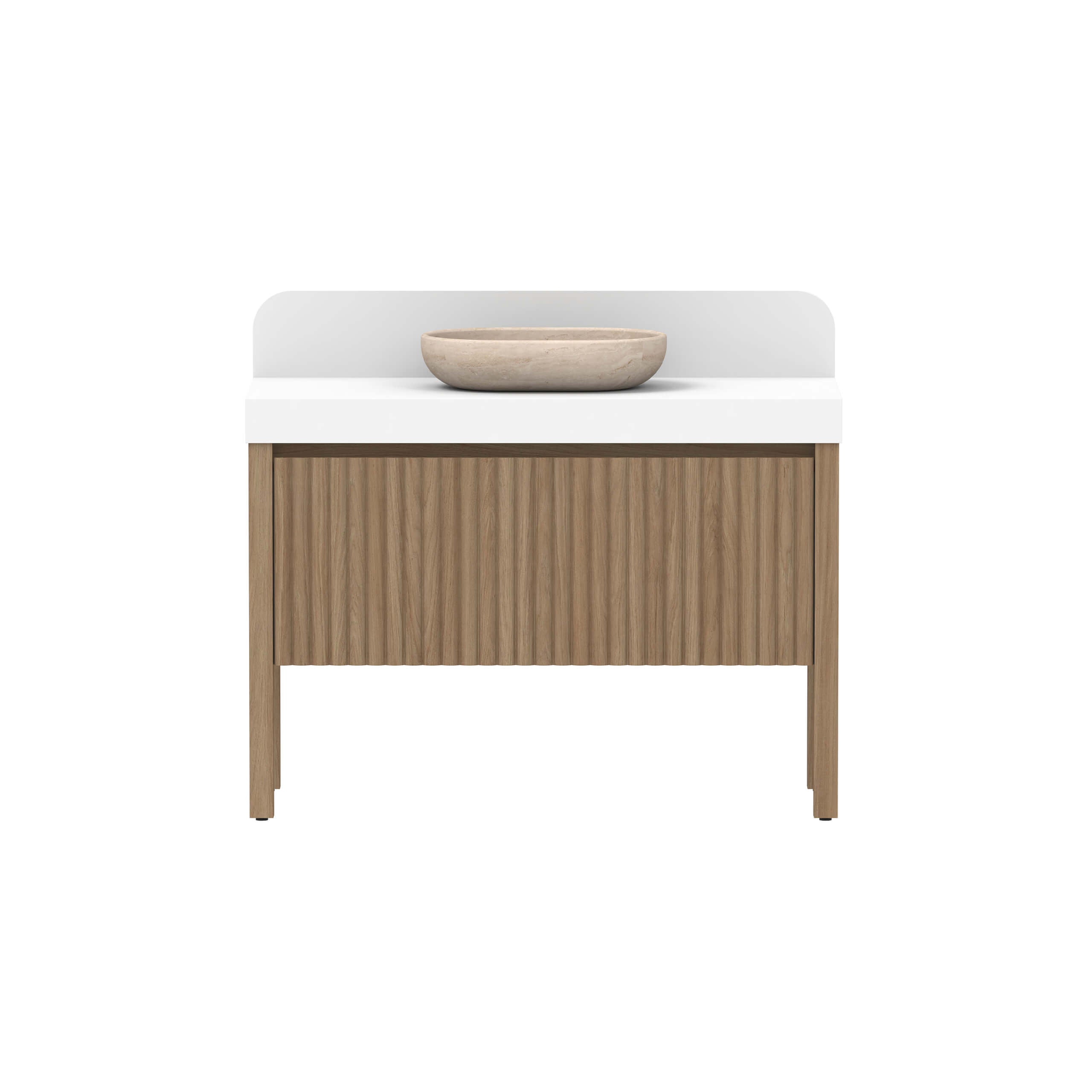 ADP Harper All Drawer Slim Floor Mount Vanity - Premium Solid Surface Bathroom Sink Cabinet with Cherry Pie Finish for Modern Homes | Perfect for Small Bathrooms, Powder Rooms & Master Bath Suites