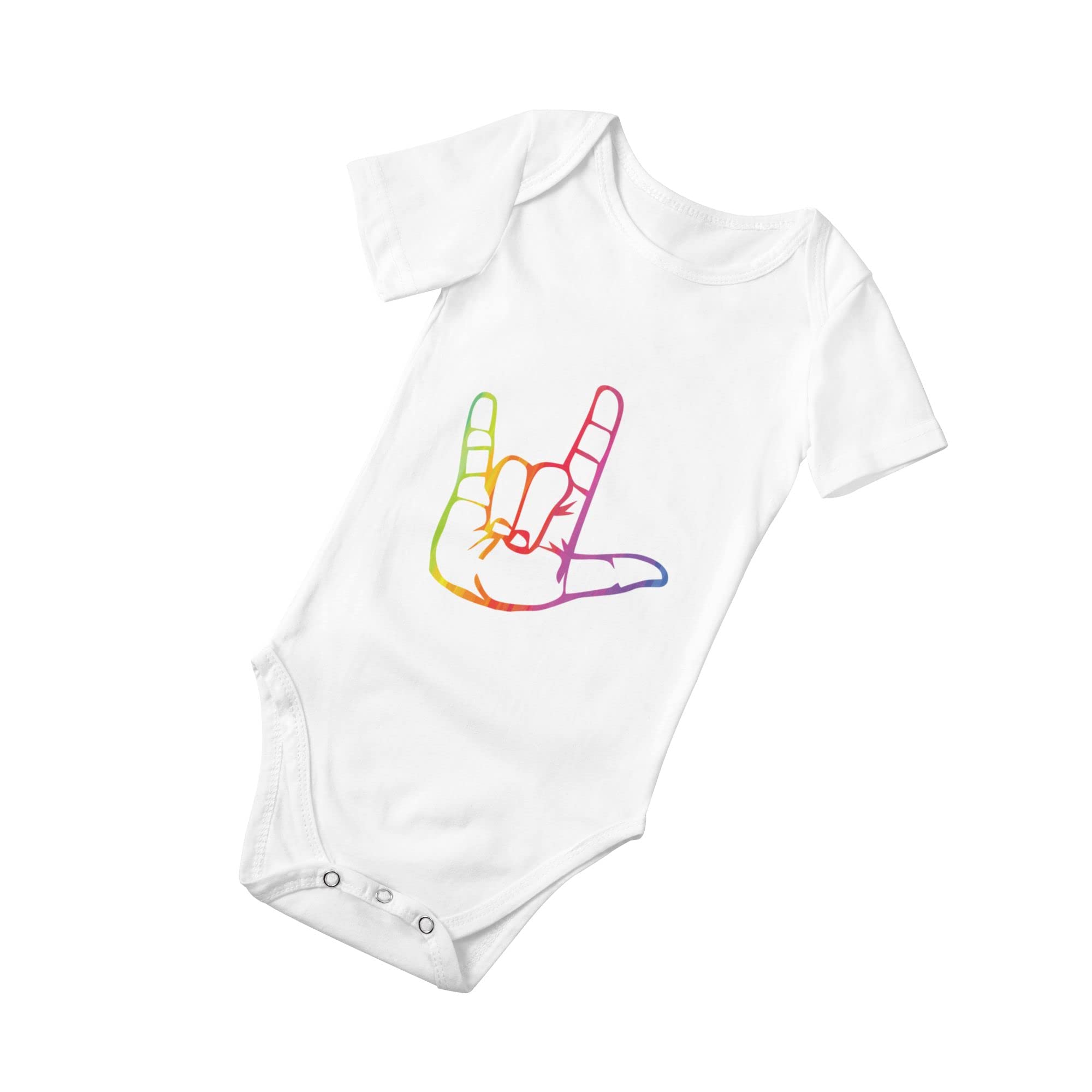 ASL I Love You Sign Language Baby Romper - Newborn Girl & Boy Bodysuit Jumpsuit - Cute Infant Clothes for Photos, Gifts & Everyday Wear