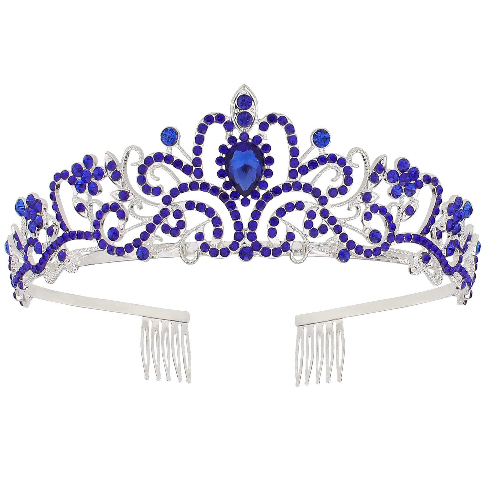 Sparkling Crystal Tiara Crown Headband for Women & Girls - Rhinestone Bridal Wedding Prom Birthday Party Hair Accessories with Combs | Perfect for Brides, Princess Costumes & Special Occasions