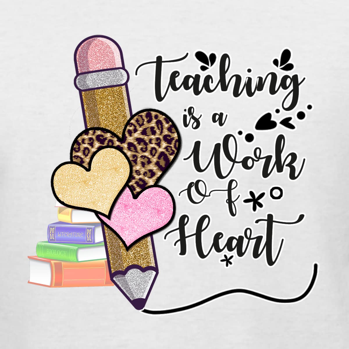 Wild Bobby Teaching is a Work of Heart Pop Culture Graphic Sweatshirt - Unisex Crewneck Pullover for Teachers, Educators & School Staff - Perfect for Classroom, Teacher Appreciation & Casual Wear