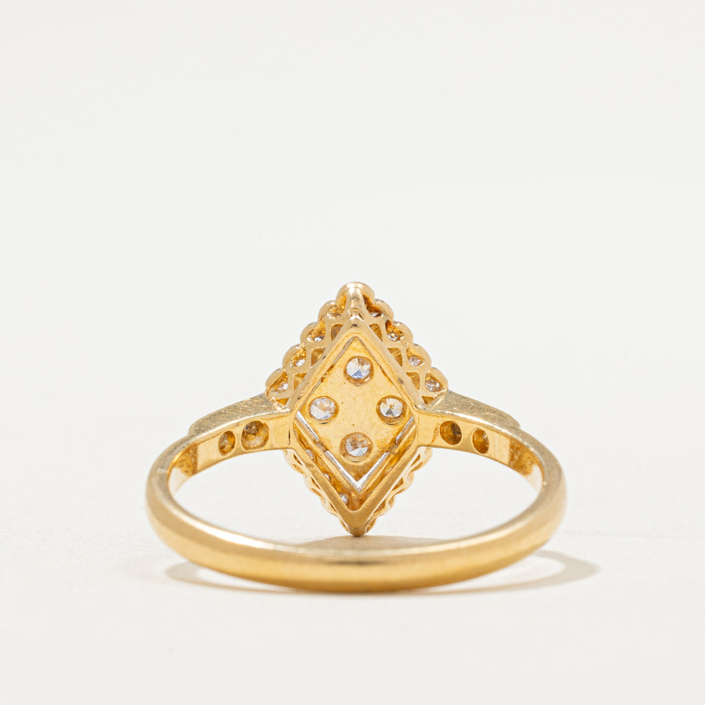 0.28ctw Diamond Rhombus Shaped Ring - Size 9 | Elegant Geometric Jewelry for Women | Perfect for Weddings, Anniversaries & Special Occasions