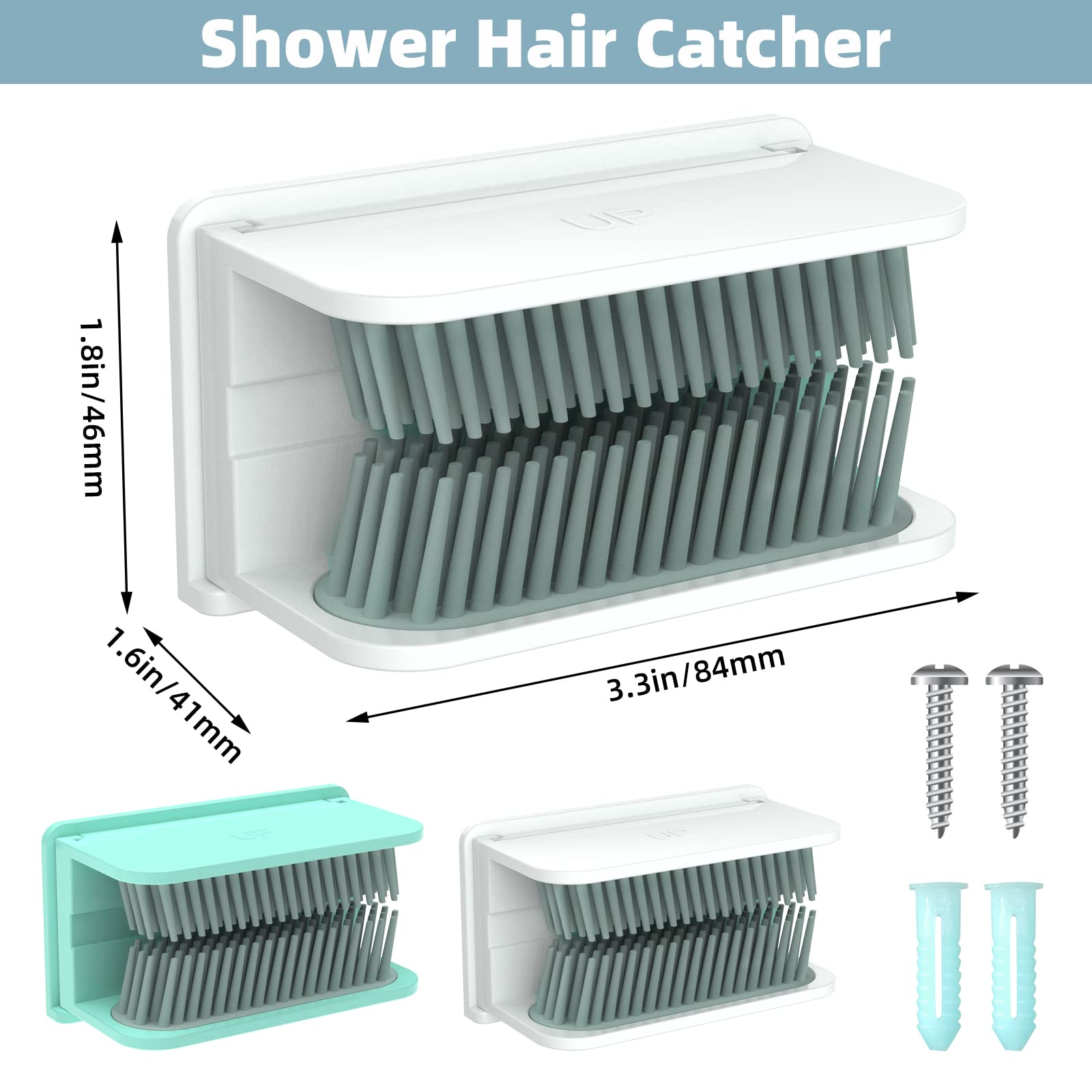 **Reusable Silicone Hair Catcher for Shower Drain - Bathroom & Bathtub Drain Protector, Hair Trap & Snare - Perfect for Long Hair, Pet Hair & Clog Prevention (White)**    *(Ideal for Showers, Baths, Sinks & Preventing Drain Clogs - Easy to Clean & Durable Design)*