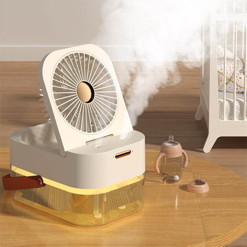 BreezeMist Portable Cooling Humidifier with Mister Light - Personal Air Cooler for Home, Office & Travel - USB Rechargeable Mini Humidifier for Dry Skin Relief & Summer Cooling