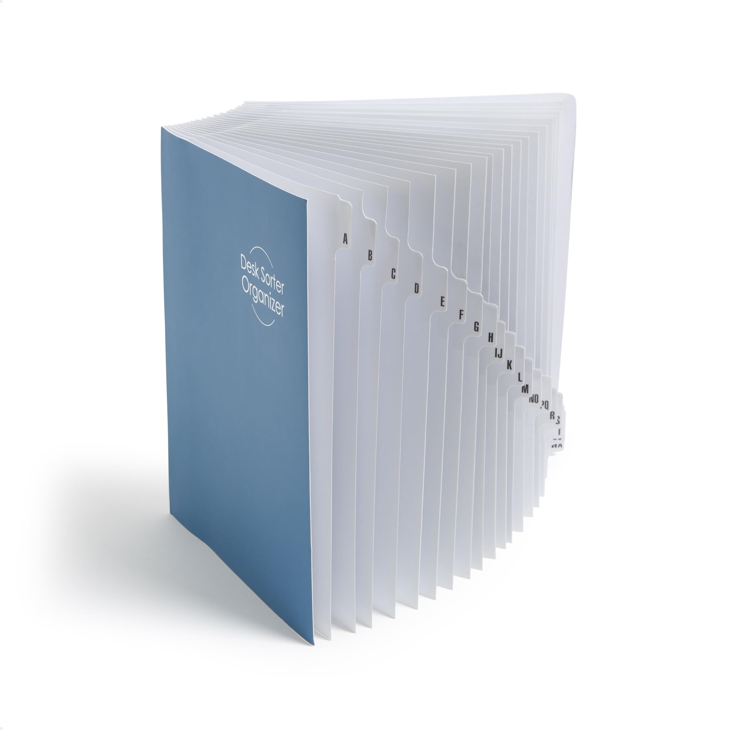 Smead Expandable File Sorter with 20 Indexing Dividers - Alphabetical (A-Z) Desk Organizer for Office Supplies - Letter Size with Laminated Tabs - Dark Blue Office Desk Accessories (89282) - Perfect for Document Management and Workspace Organization