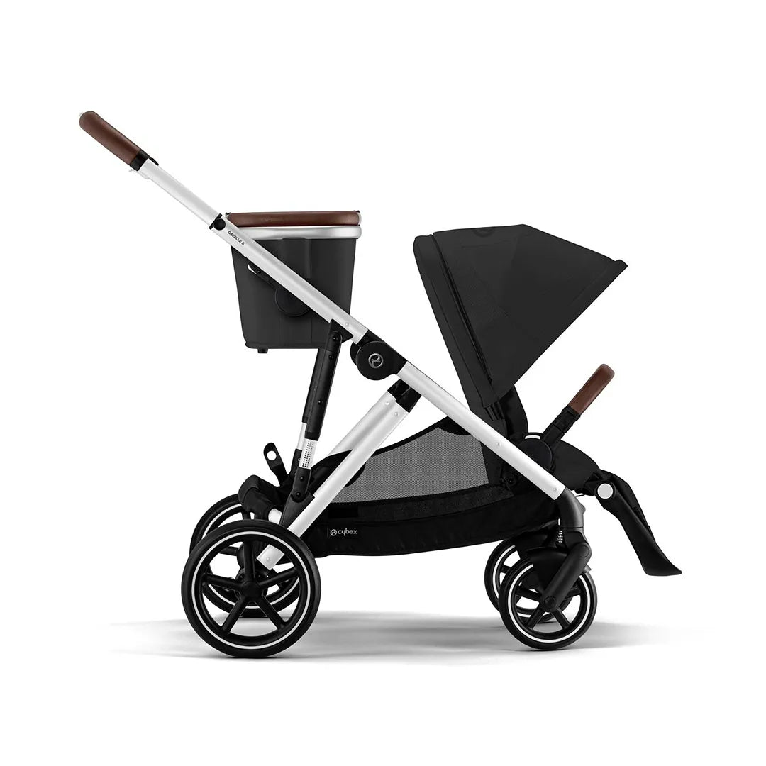 Gazelle S2 Stroller - Lightweight & Compact Baby Stroller with Moon Black & Silver Frame for Urban Walking, Shopping & Travel