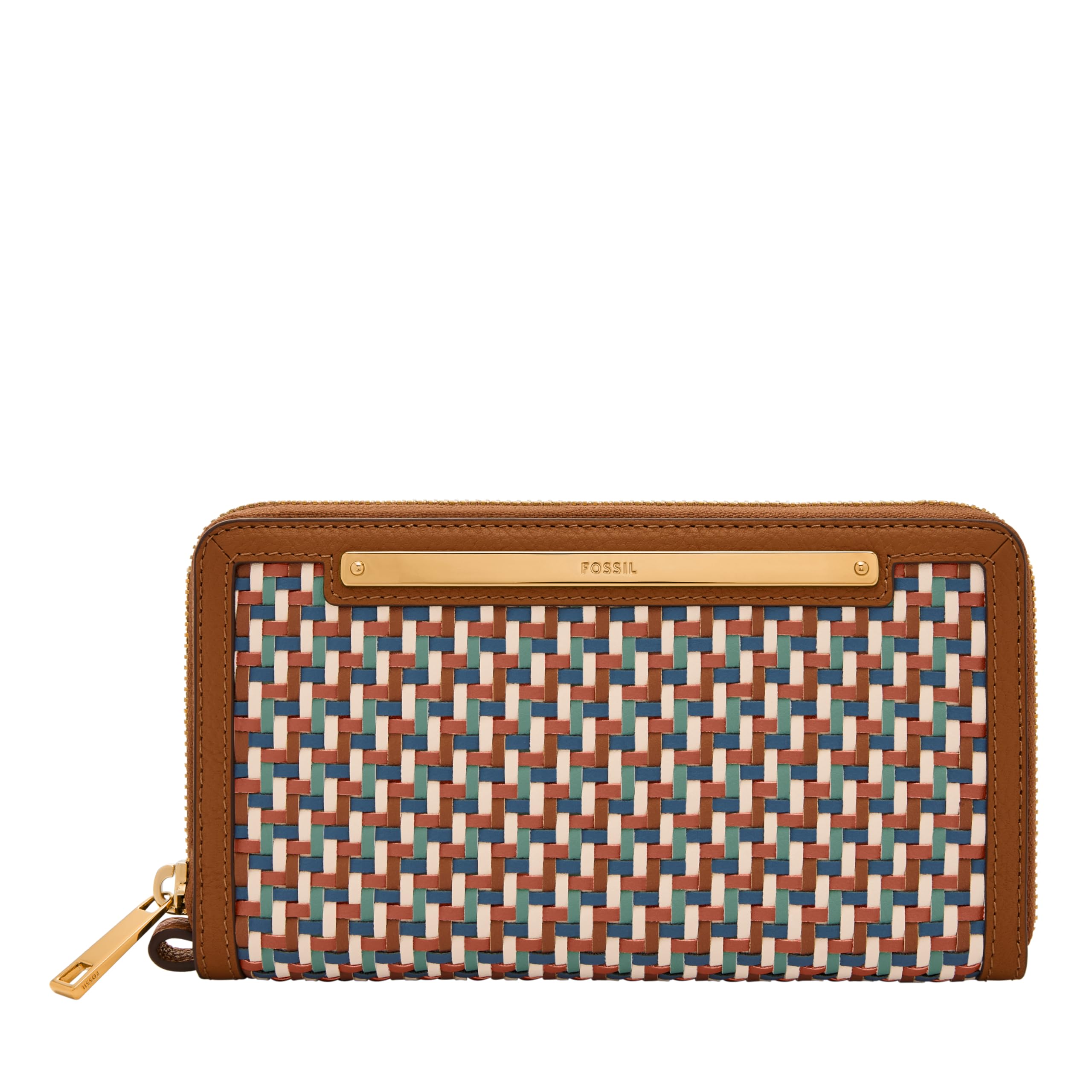 Fossil Women's Liza Genuine Leather Zip-Around Clutch Wallet with Detachable Wristlet Strap - Stylish Crossbody Purse for Everyday Use, Date Night & Travel Accessories