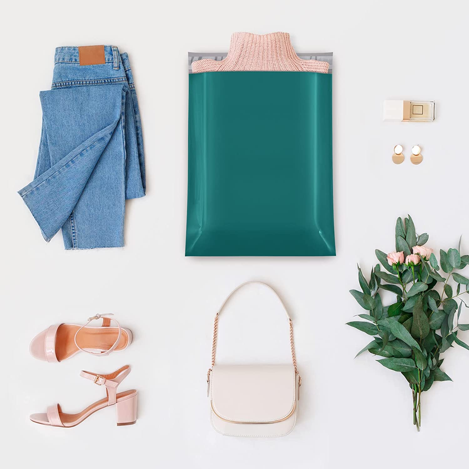 14.5x19 Inch Eco-Friendly Poly Mailer Envelope Shipping Bags - Waterproof & Durable Forest Green Mailing Pouches for Ecommerce, Clothing, Books & Small Packages | Perfect for Online Sellers & Small Businesses