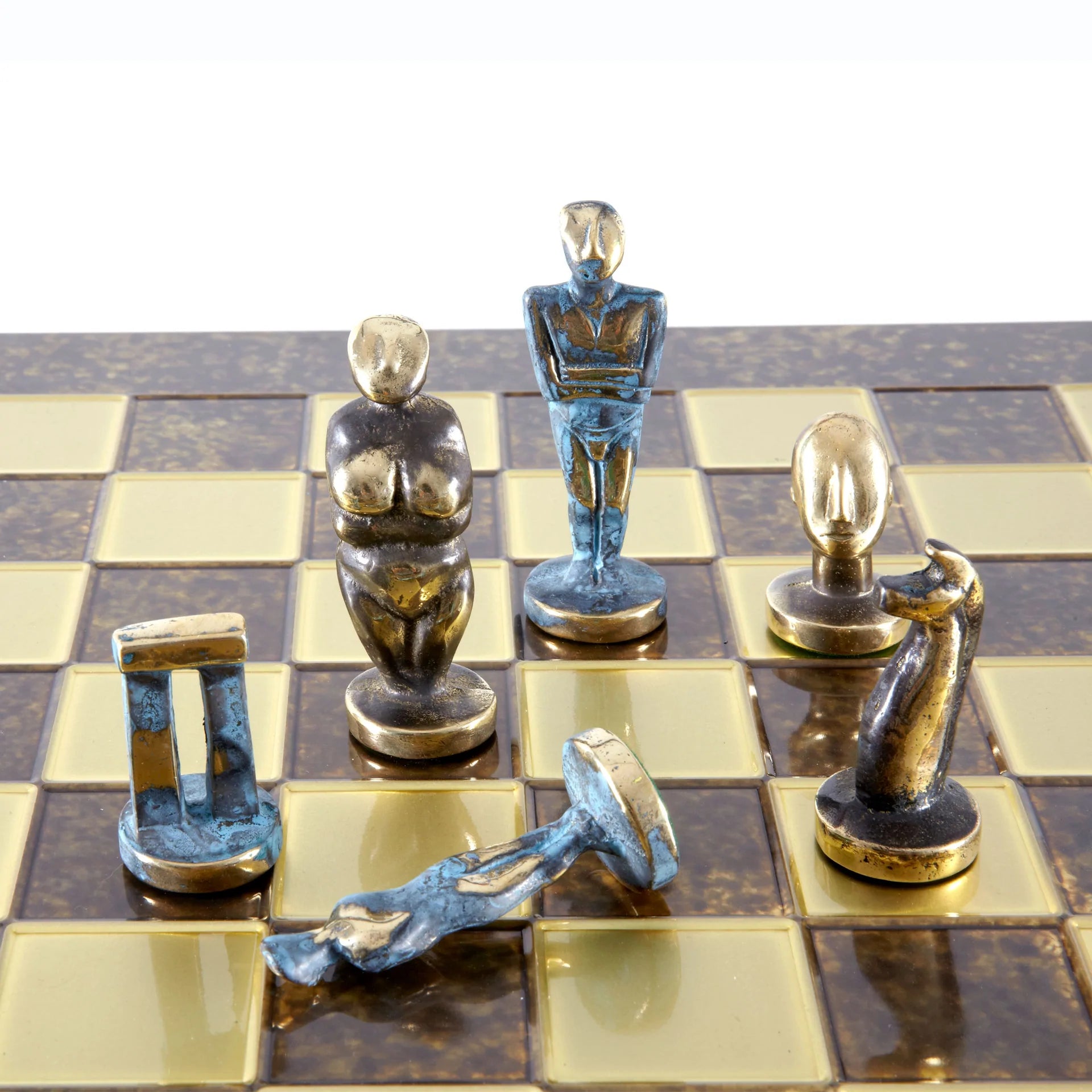 Handmade Cycladic Art Chess Set - Ancient Greek Inspired Chess Board Game for Collectors & Home Decor | Perfect for Gifts, Game Nights & Interior Design