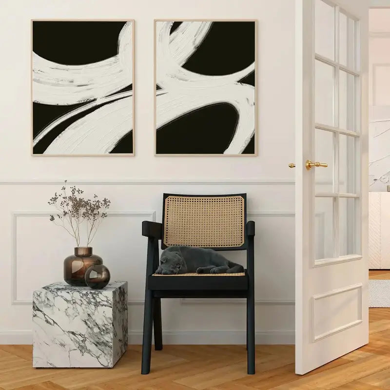 Abstract Tranquility Wall Art Set of 2 - Modern Minimalist Canvas Prints for Living Room, Bedroom & Office Decor #WS014