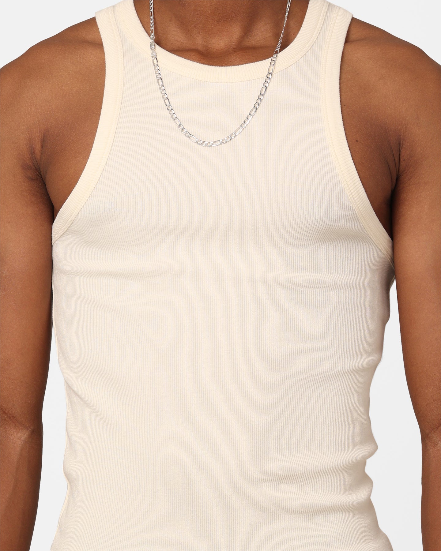 404 Ribbed Singlet Off White - Women's Slim Fit Tank Top for Yoga, Gym & Casual Wear