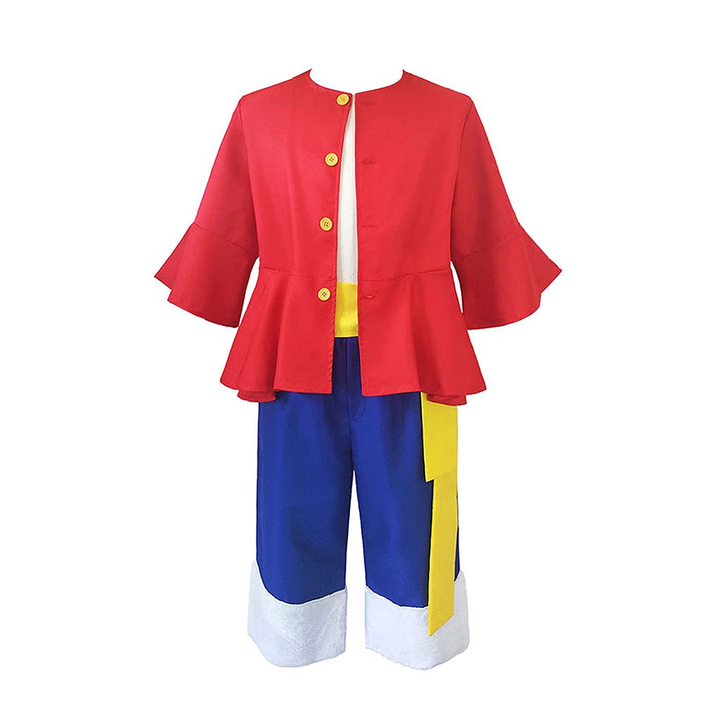 Monkey D. Luffy Anime Cosplay Costume Set with Shorts - One Piece Halloween Outfit for Anime Conventions, Cosplay Events & Halloween Parties