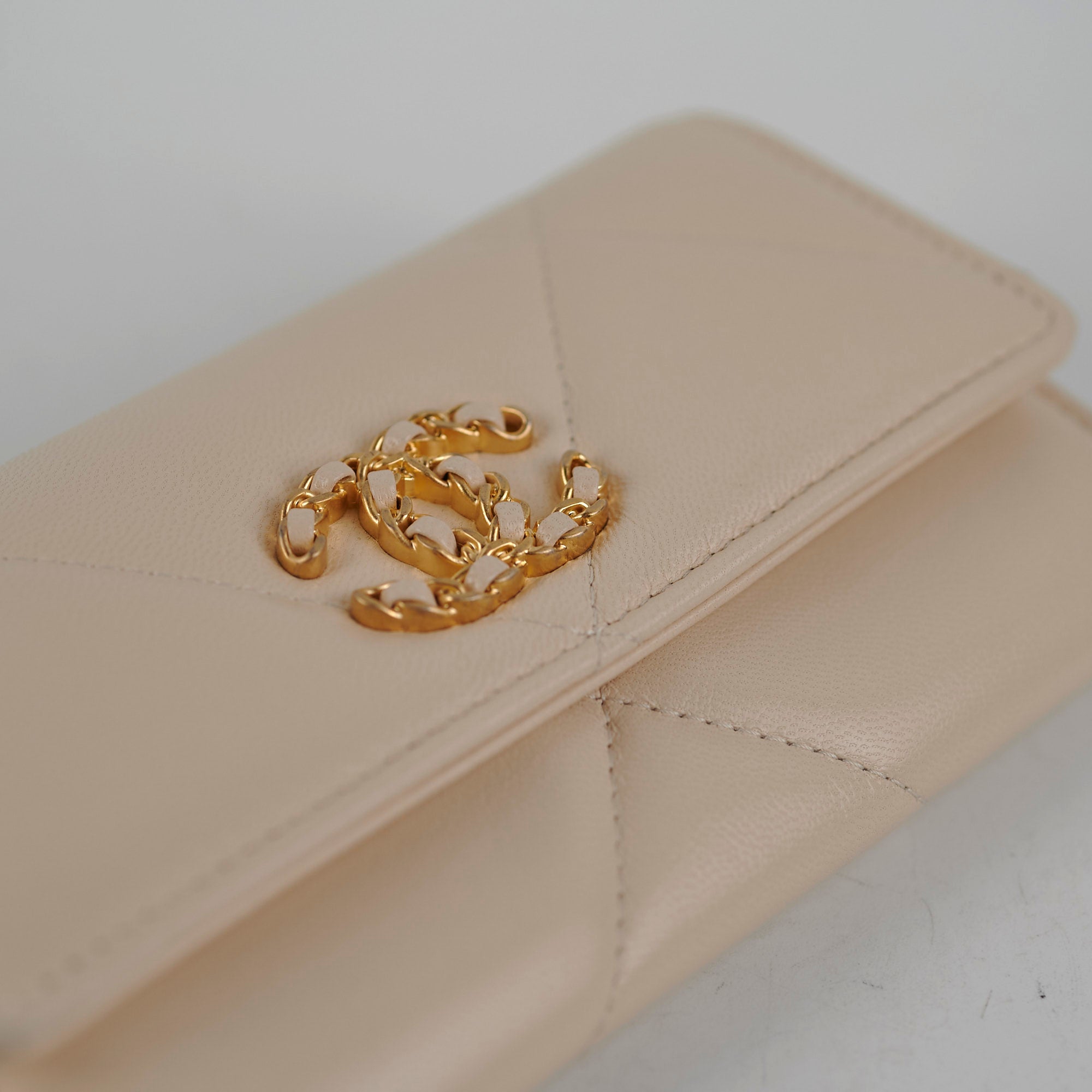 Chanel 19 Long Wallet in Lambskin Leather - Beige Luxury Women's Handbag for Everyday Use & Special Occasions