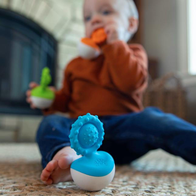 Fat Brain Toys Dimpl Wobble Sensory Toy for Babies & Toddlers - Fun Learning & Fine Motor Skills Development - Perfect for Playtime, Travel & Early Education