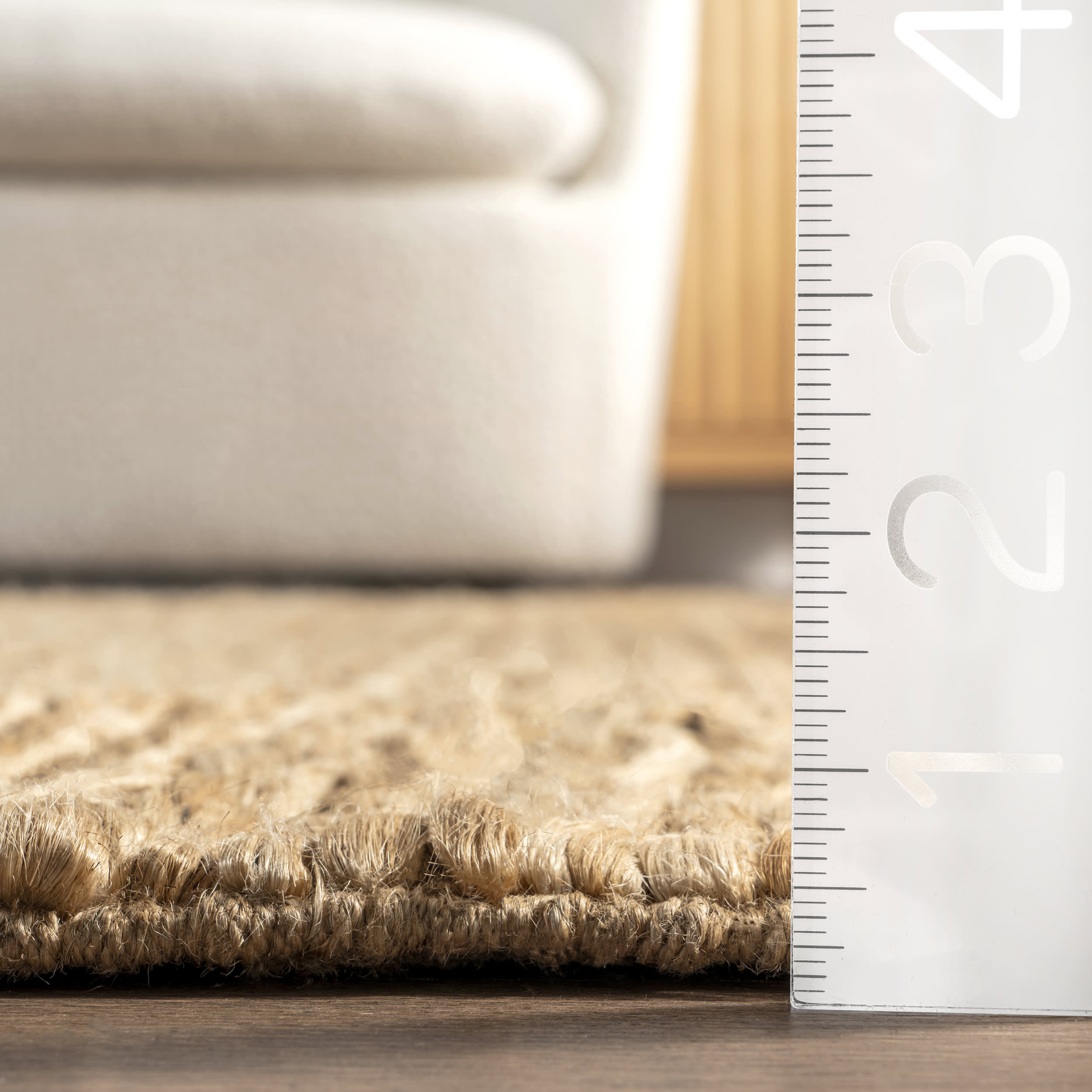 Chiemela Natural Jute Trellis Rug - Eco-Friendly Woven Floor Mat for Living Room, Bedroom & Boho Decor