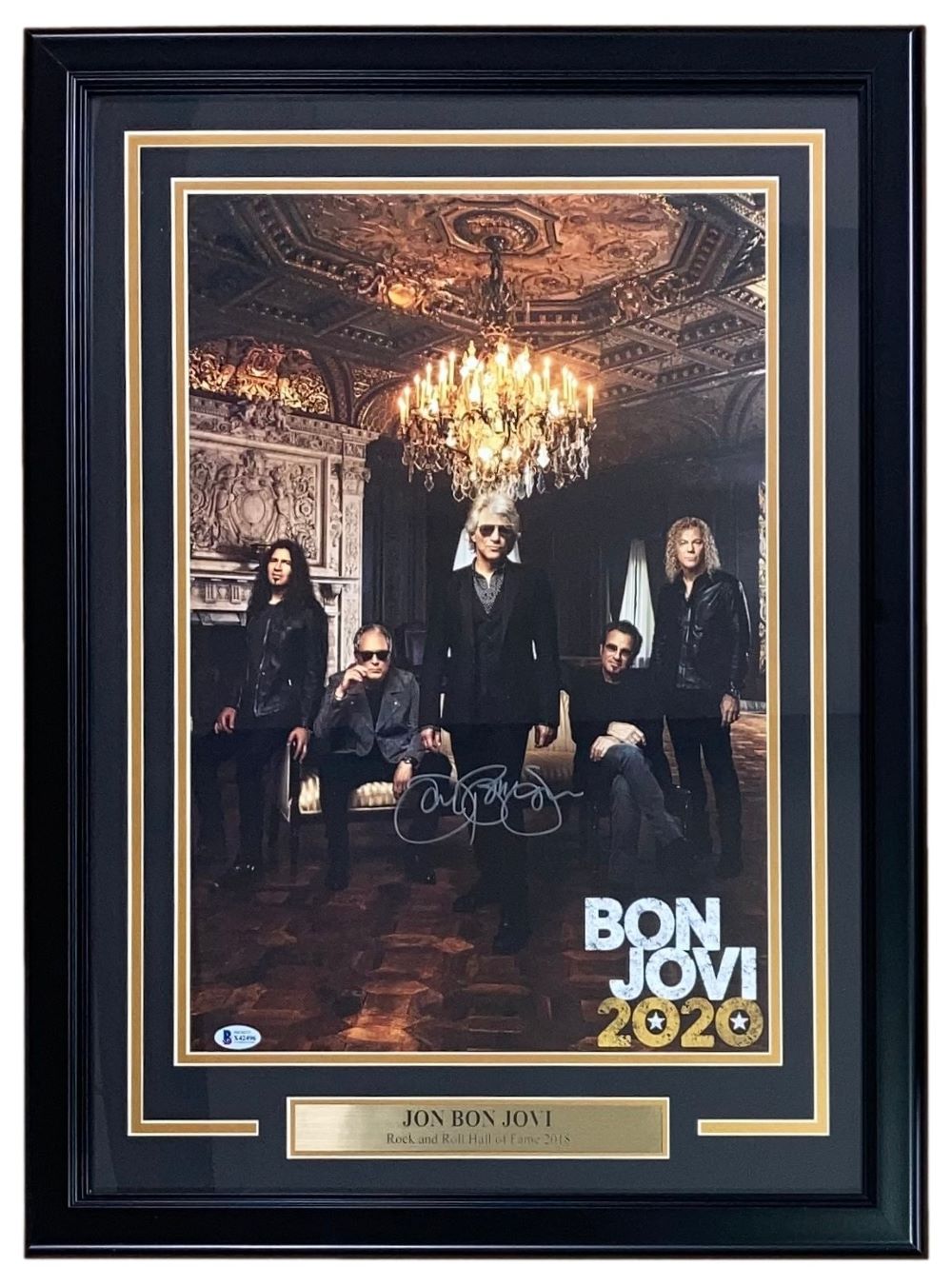 Jon Bon Jovi Autographed 11x17 Framed Tour Poster - 2020 Concert Memorabilia with COA - Perfect for Music Fans & Wall Decor