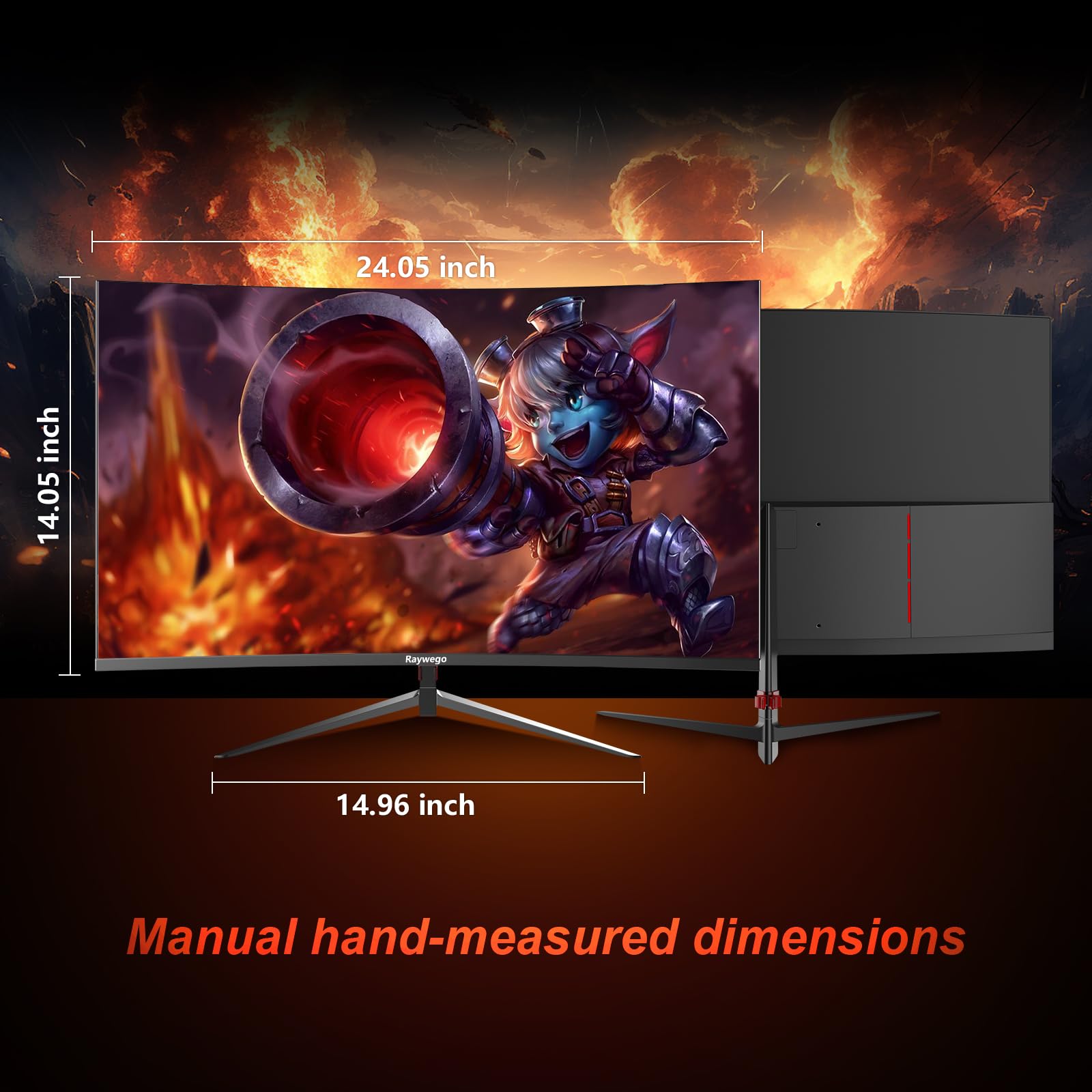 27 inch Curved Gaming Monitor 180Hz Full HD 1080P 1800R LED Computer Display with FreeSync & Eye-Care Technology, VESA Mount, DP & HDMI Ports, IPS Panel - Perfect for Competitive Gaming, Streaming & Home Office Work
