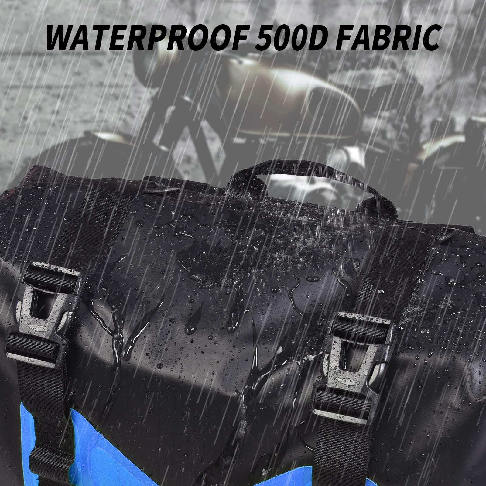 Waterproof Motorcycle Saddlebags 50L - Detachable Motorcycle Luggage Bags for Travel - Durable Panniers Bags for Scooter, Honda, Suzuki, Yamaha (Blue, 2 Pack) - Perfect for Long Distance Riding & Adventure Trips