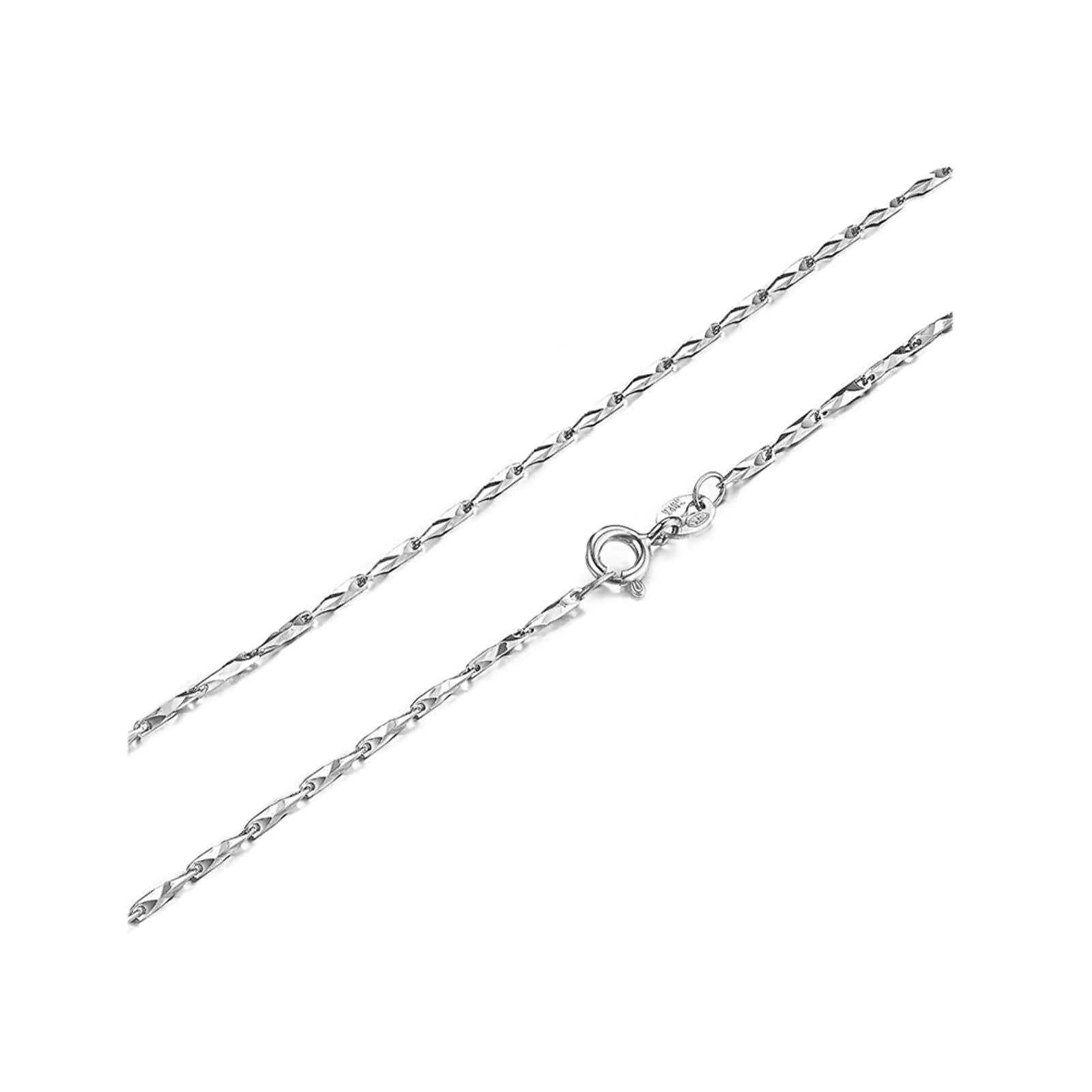 1mm Sterling Silver Chain Necklace for Women & Men - 16 Inches Bar Necklace, Dainty Minimalist Jewelry for Everyday Wear, Gifts & Layering