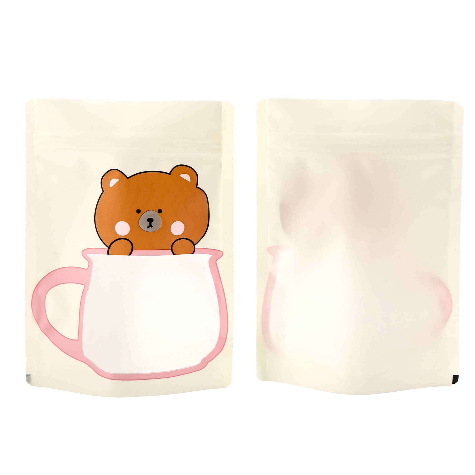QQ Studio 100-Pack Animal Print Snack Bags with Window & Zipper Seal - 6.25
