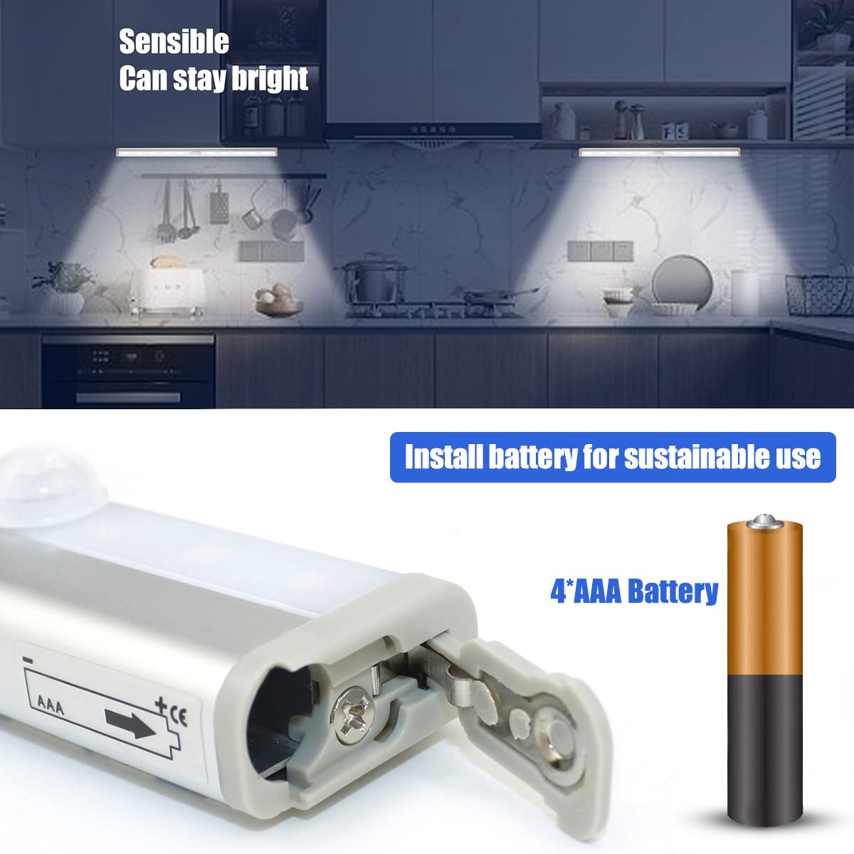 6 Pack LED Motion Sensor Night Lights - Battery Operated Stick-On Magnetic Closet Lights with 10 LEDs - Perfect for Wardrobe, Stairs, Hallway & Indoor Safety Lighting (White) - Ideal for Bedrooms, Bathrooms, Kids Rooms & Dark Spaces