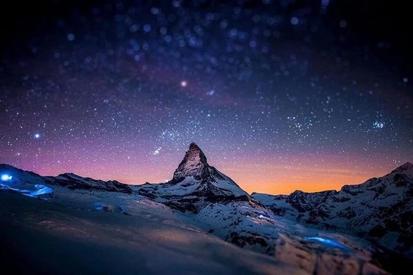 500-Piece Mountain Night Sky Wood Jigsaw Puzzle for Adults, Teens & Kids - Brain Challenge Educational Game for Family Activities, Relaxation & Home Decoration - Perfect for Family Game Nights, Stress Relief & Wall Art