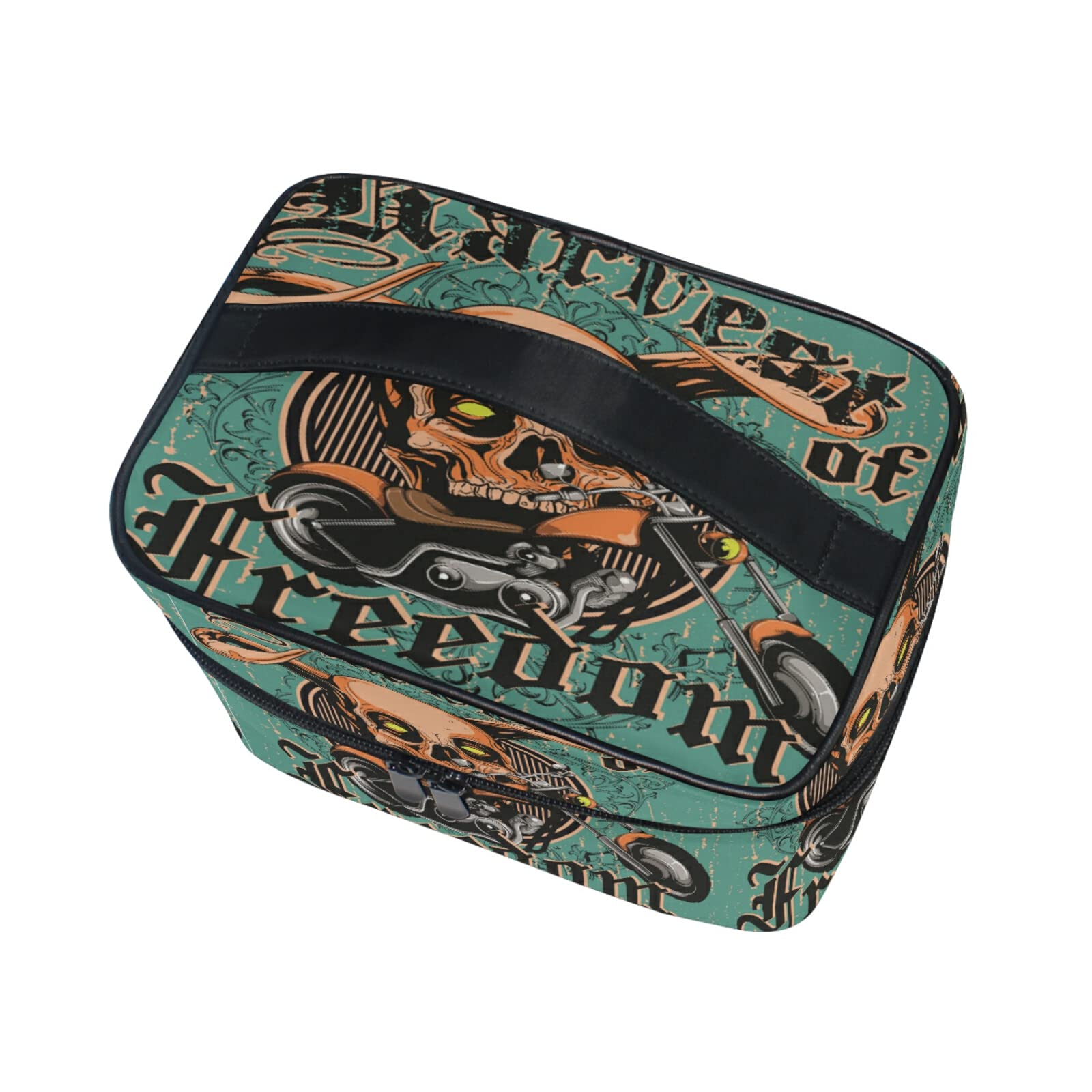 Vintage Skull Makeup Bag for Women - Retro Cosmetic Pouch & Toiletry Travel Case - Perfect for Travel, Gym, and Everyday Use