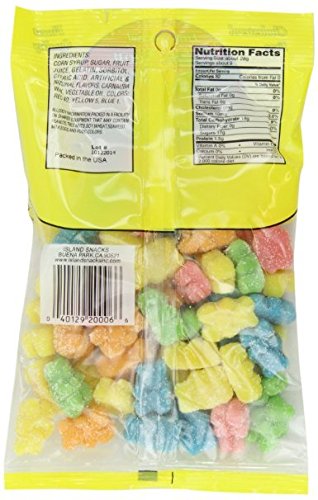 Neon Gummy Bears Candy - Tropical Island Snacks - 8oz (6-Pack) - Bulk Sour Gummy Worms Alternative - Perfect for Birthday Parties, Movie Nights & Office Treats