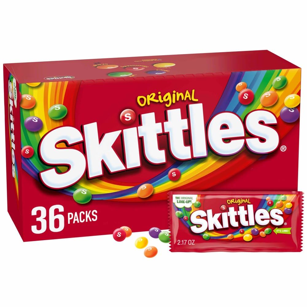 SKITTLES Original Fruit Candy - 2.17-Ounce Packs (36 Count) | Bulk Individually Wrapped Candies for Parties, Halloween Treats & Office Snacks