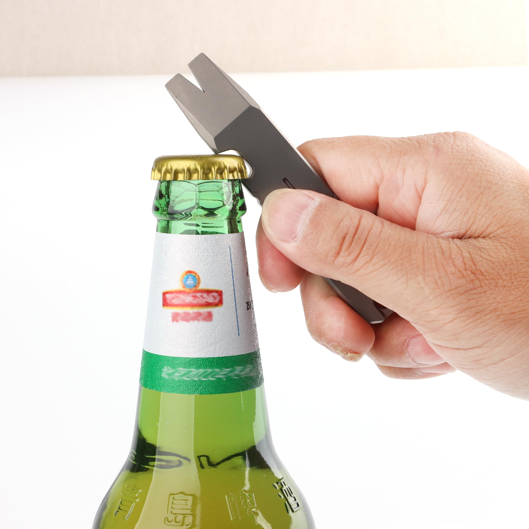 Premium Titanium Alloy EDC Pry Bar - Multifunctional Pocket Tool with Bottle Opener & Mini Crowbar for Outdoor, Survival & Everyday Carry (EDC) - Perfect for Camping, Hiking, Emergency & DIY Projects