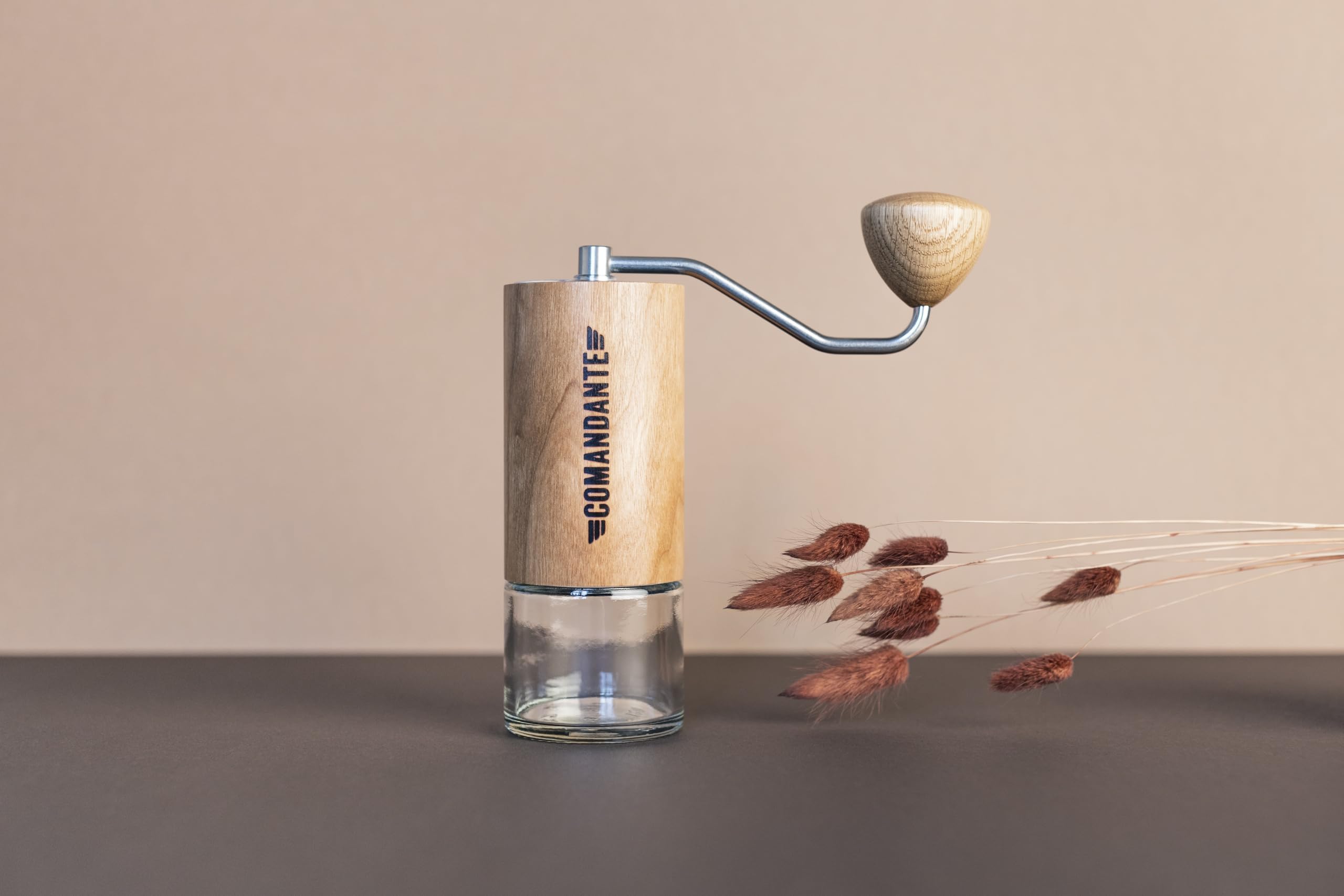 Premium C40 MK4 Liquid Amber Manual Coffee Grinder - Stainless Steel Burr Mill with Silver/Brown Finish | Perfect for Espresso, French Press & Pour Over Brewing at Home, Camping or Travel