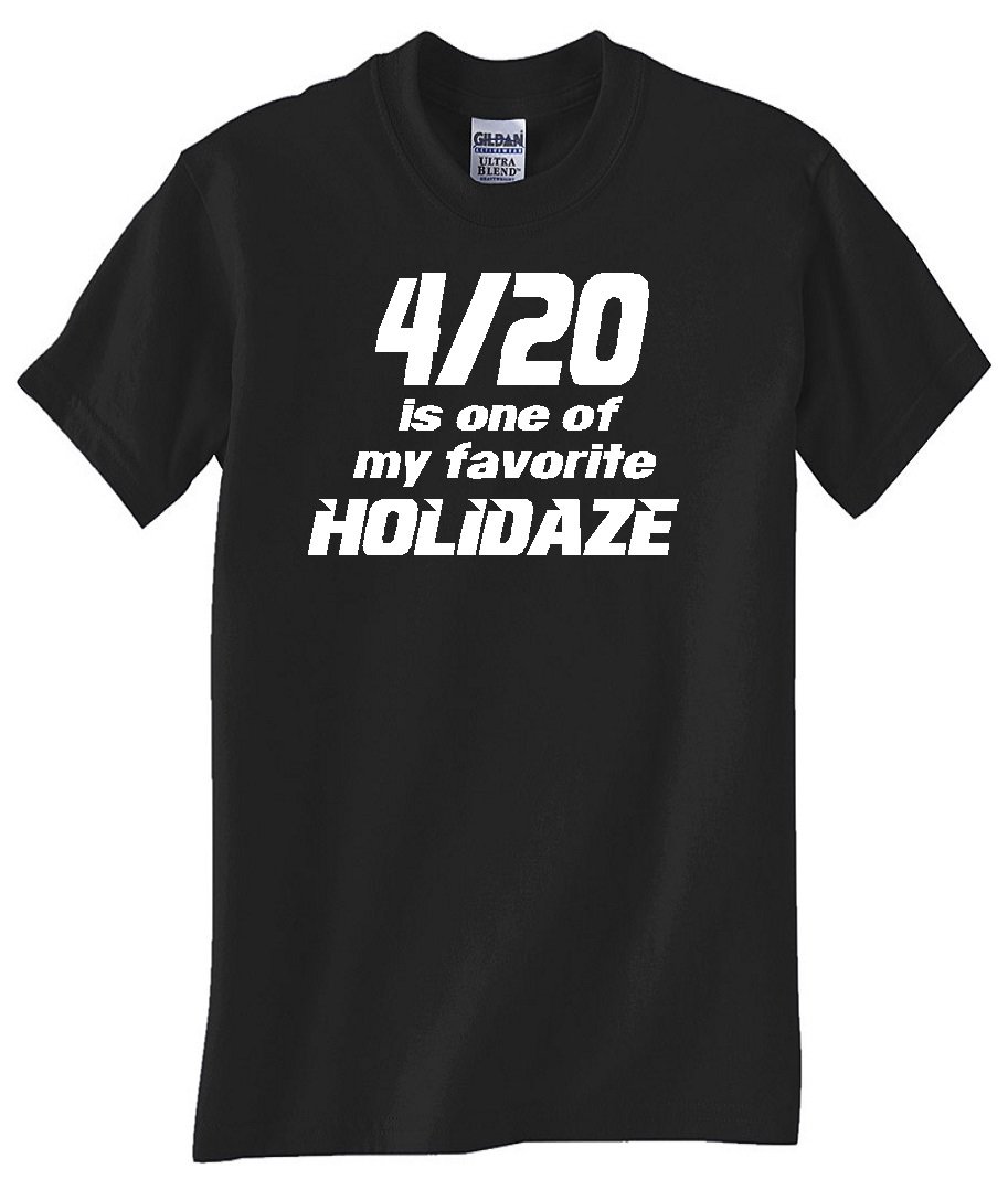 420 Favorite Holidaze Black T-Shirt - Funny Cannabis Graphic Tee for Stoner Gifts & Festive Holiday Parties
