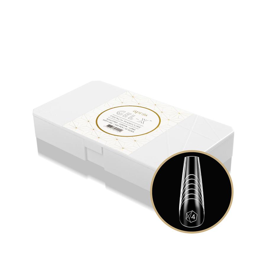 Apres Gel X French Manicure Tips 330 Pieces - Sculpted Coffin Long Nails for Professional Salon & DIY Home Manicure - Perfect for Weddings, Parties & Special Occasions