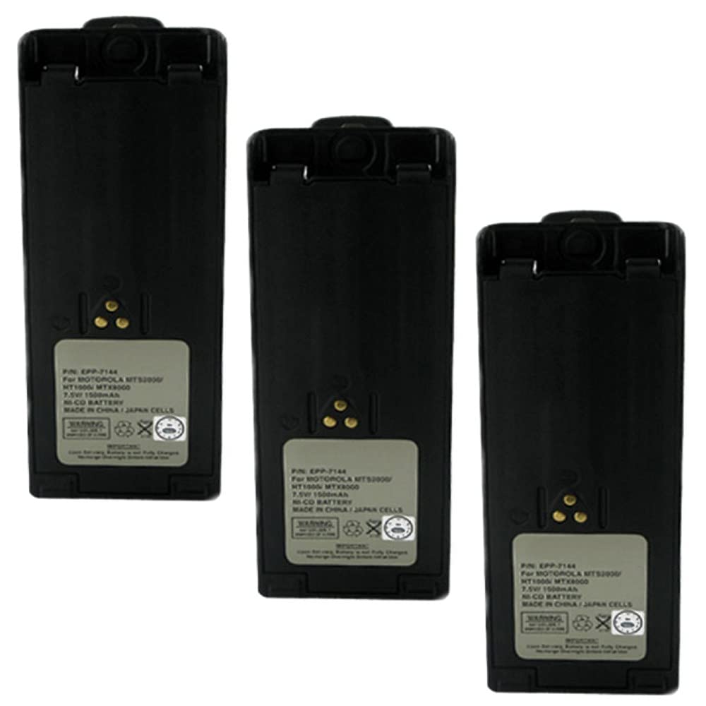 Synergy Digital 2-Way Radio Batteries for Motorola NTN7150 & NTN7144A - Ni-CD 7.5V 1500mAh Rechargeable Battery Pack (3-Pack) - Perfect for Business Communication, Construction Sites & Emergency Preparedness