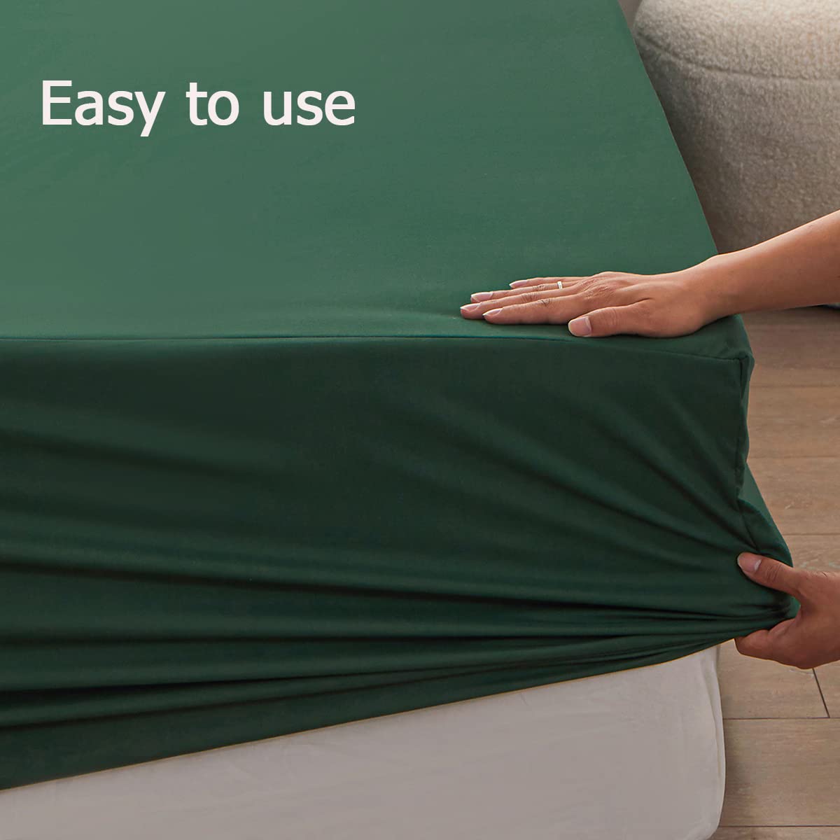 Queen Size Deep Pocket Fitted Sheet - Soft Microfiber Bedding for 15