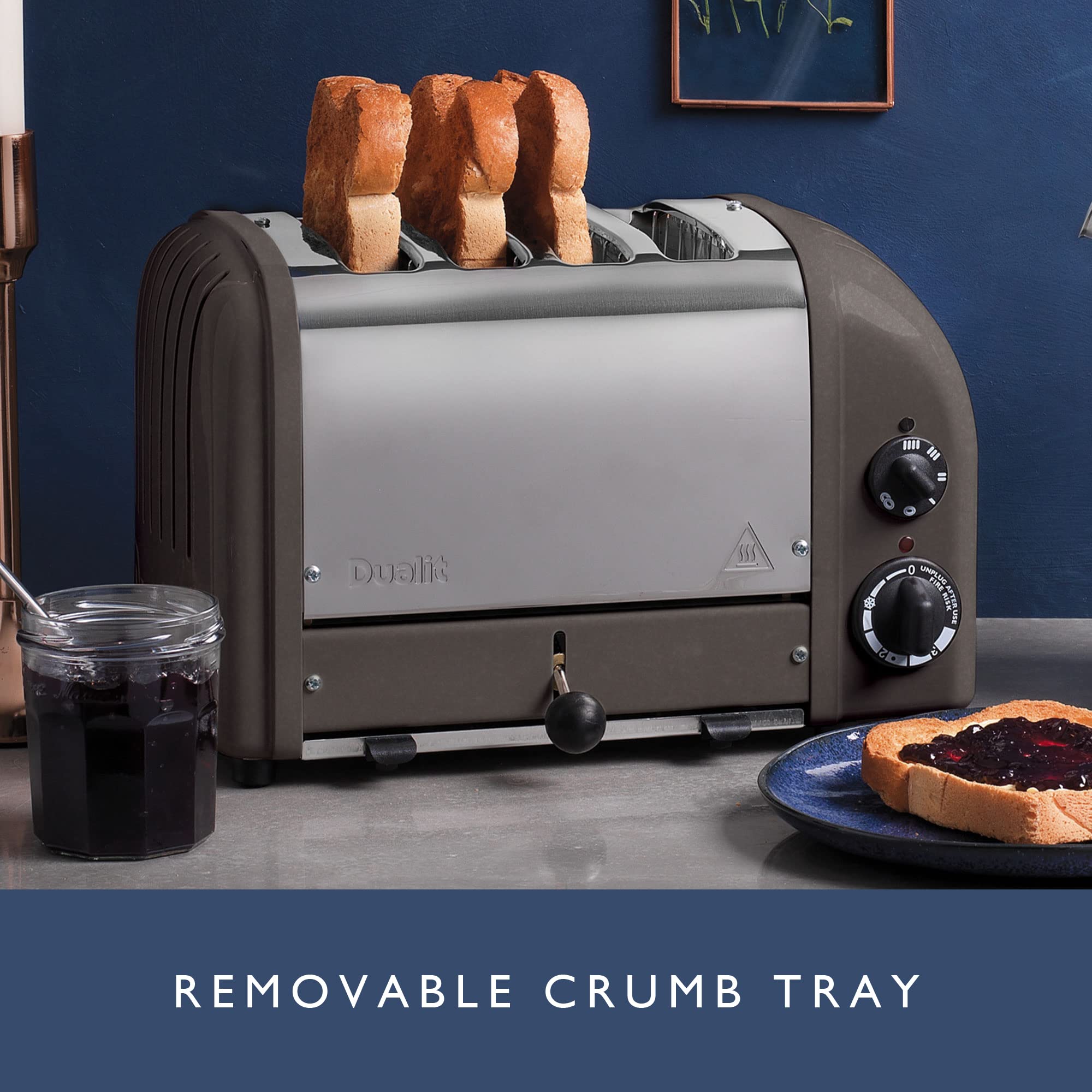 Dualit Classic 4-Slice Stainless Steel Toaster - Handcrafted in UK - ProHeat Replaceable Elements - Defrost & Reheat Function - Mechanical Timer - Perfect for Breakfast, Brunch & Kitchen Countertop Use