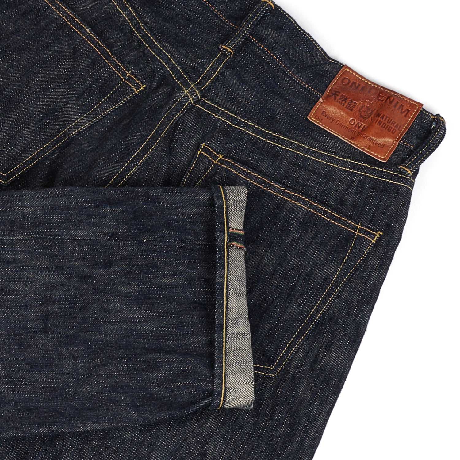 ONI 245NIKHN Natural Indigo 18oz Relaxed Tapered Jeans for Men - One Wash Selvedge Denim Pants - Perfect for Casual Wear, Work & Everyday Outfits