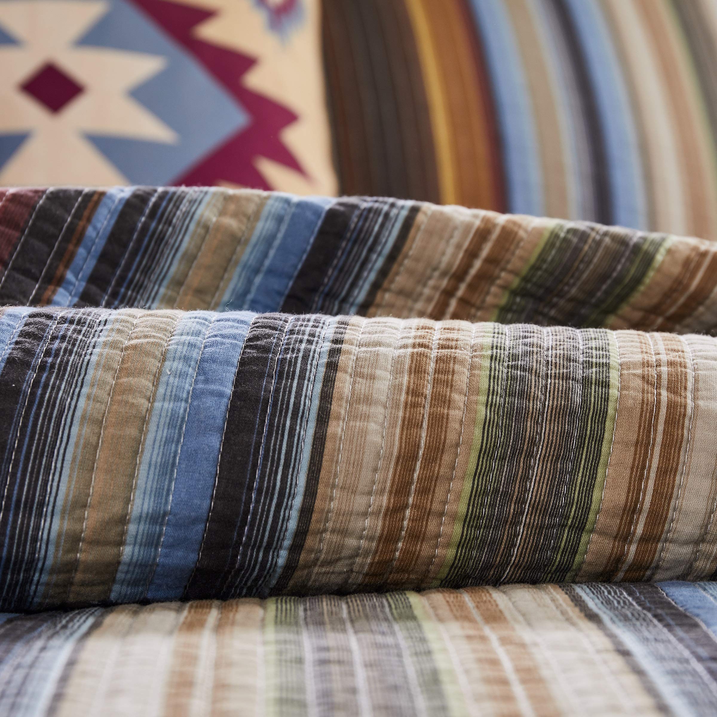 Greenland Home Durango 100% Cotton Reversible Quilt Set - 2-Piece Twin/XL Size, Earth Tones - Soft & Breathable Bedding for Cozy Comfort - Perfect for Guest Rooms, Dorms, and Everyday Use