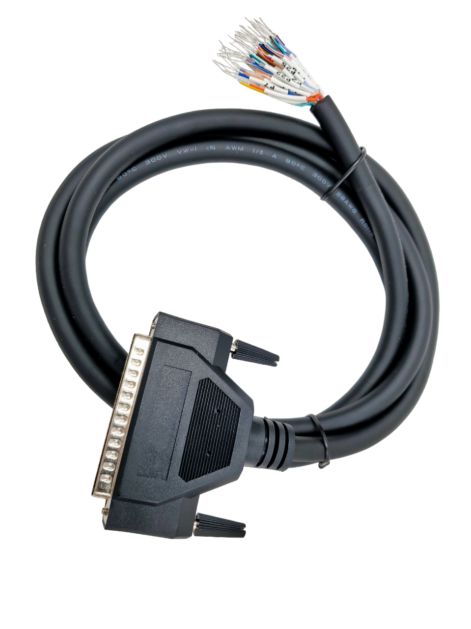 37-Pin RS232 Serial Cable Male to Male - 5ft, 10ft, 25ft Length Options for Industrial Equipment & Computer Connectivity