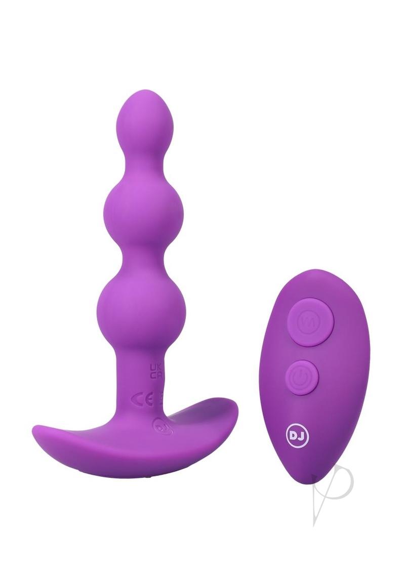Rechargeable Silicone Beaded Anal Plug with Remote Control - Purple | Wireless Vibrating Butt Plug for Couples Play & Solo Pleasure | Perfect for BDSM, Roleplay & Sensual Exploration