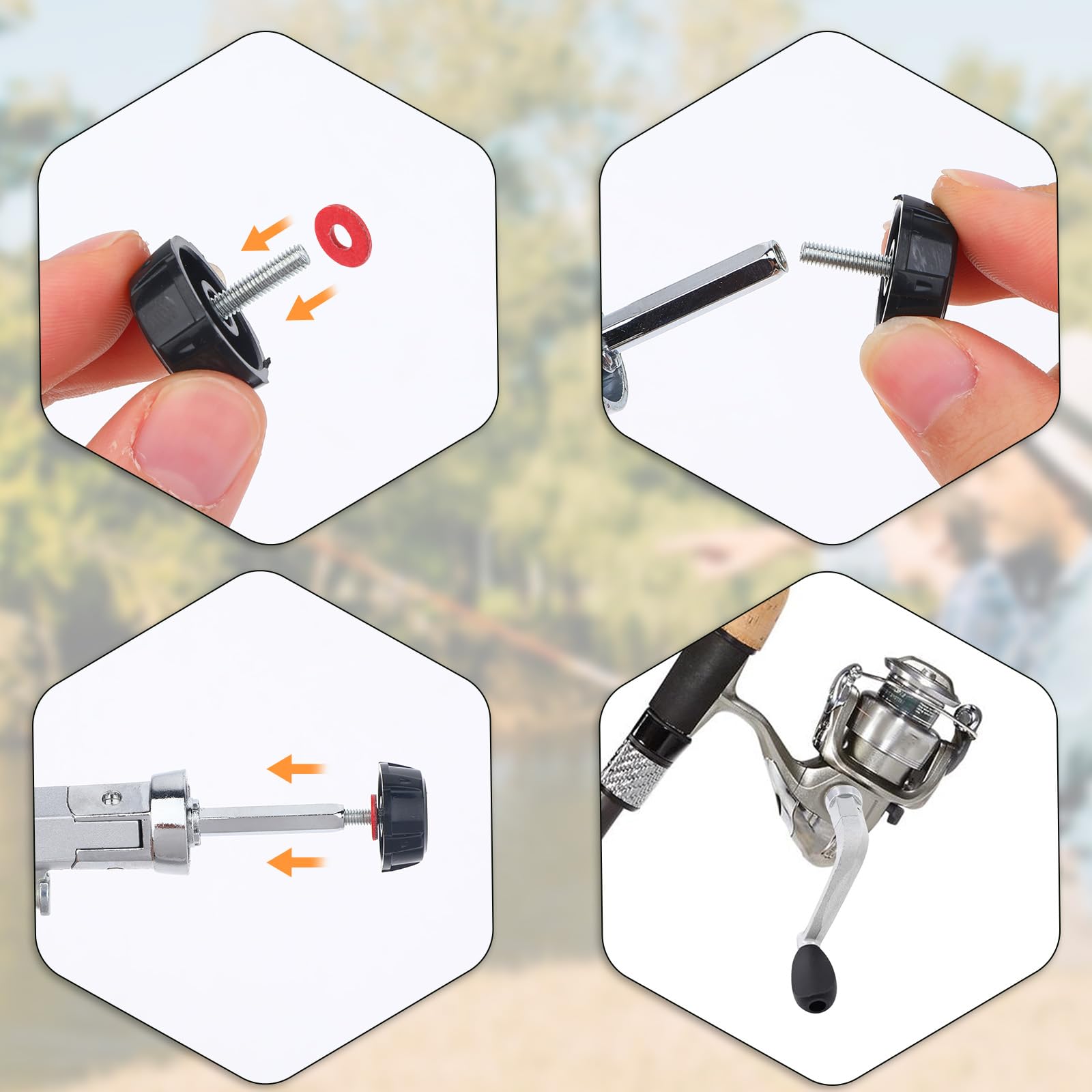 2Pcs Universal Fishing Rod Handle Replacement - Power Crank Knob Arm for Freshwater & Saltwater Rods - Fishing Reel Rotary Knob Power Handle Grips - Durable Replacement Parts for Spinning & Casting Reels - Perfect for Bass, Trout & Saltwater Fishing