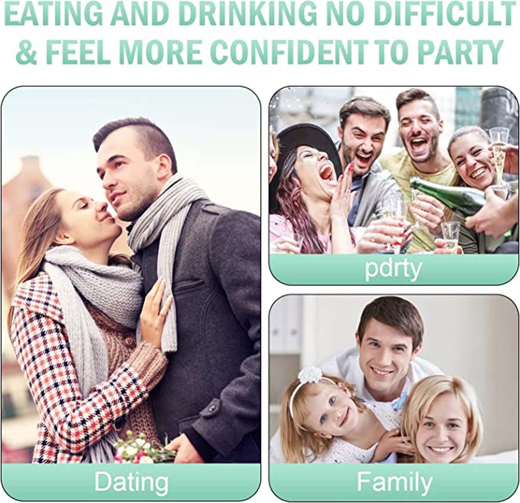 Natural & Comfortable Temporary Fake Teeth for Women & Men - Cosmetic Denture Veneers for Upper & Lower Jaw to Regain Confident Smile | Perfect for Parties, Weddings, and Daily Wear
