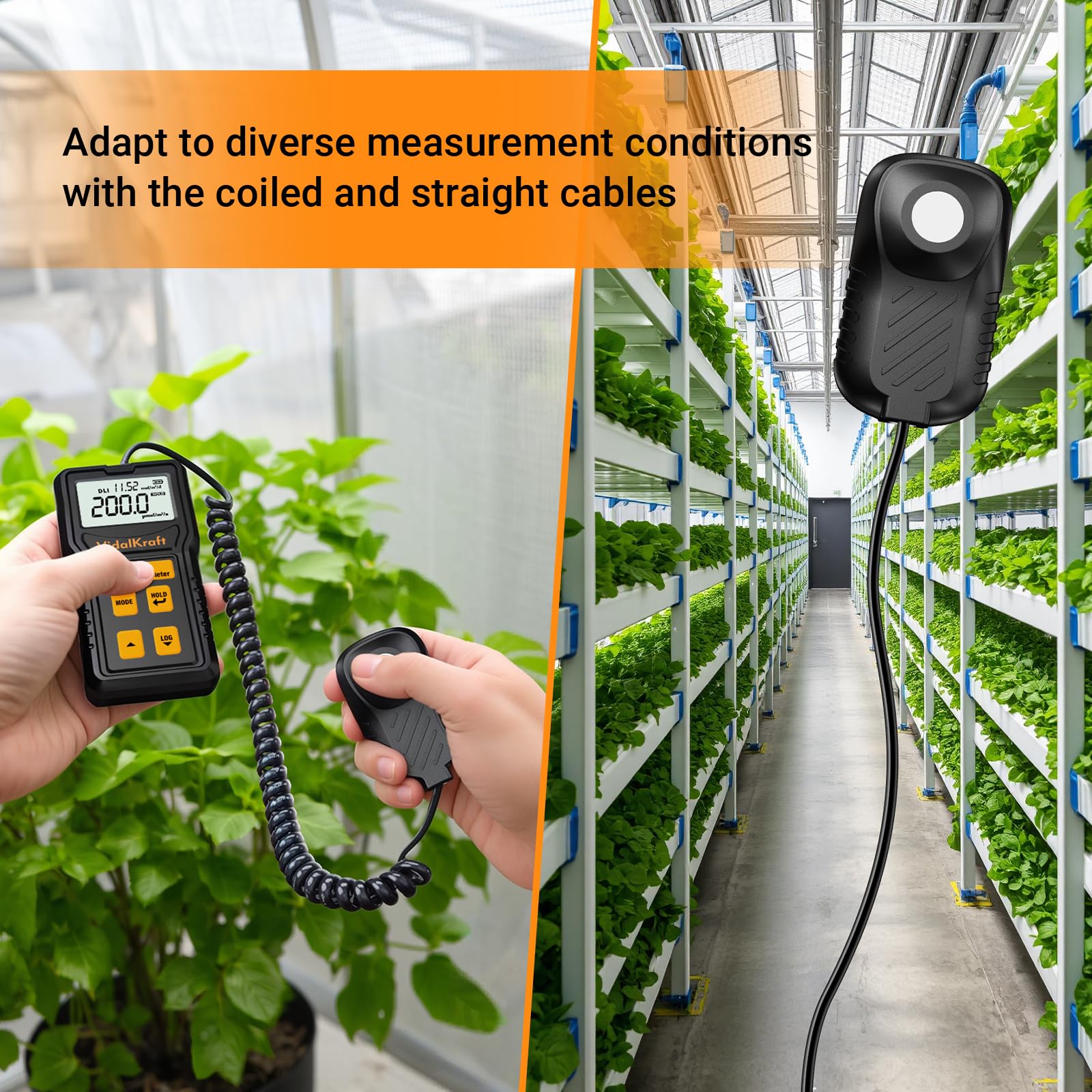 Quantum PAR Meter for LED Grow Lights - PPFD Meter with Daily Light Integral (DLI) | Accurate Light Intensity Measurement 400-700nm | Ideal for Indoor Plants, Greenhouse Gardening & Vertical Farming | Perfect for Hydroponics, Cannabis Cultivation & Horticulture Research