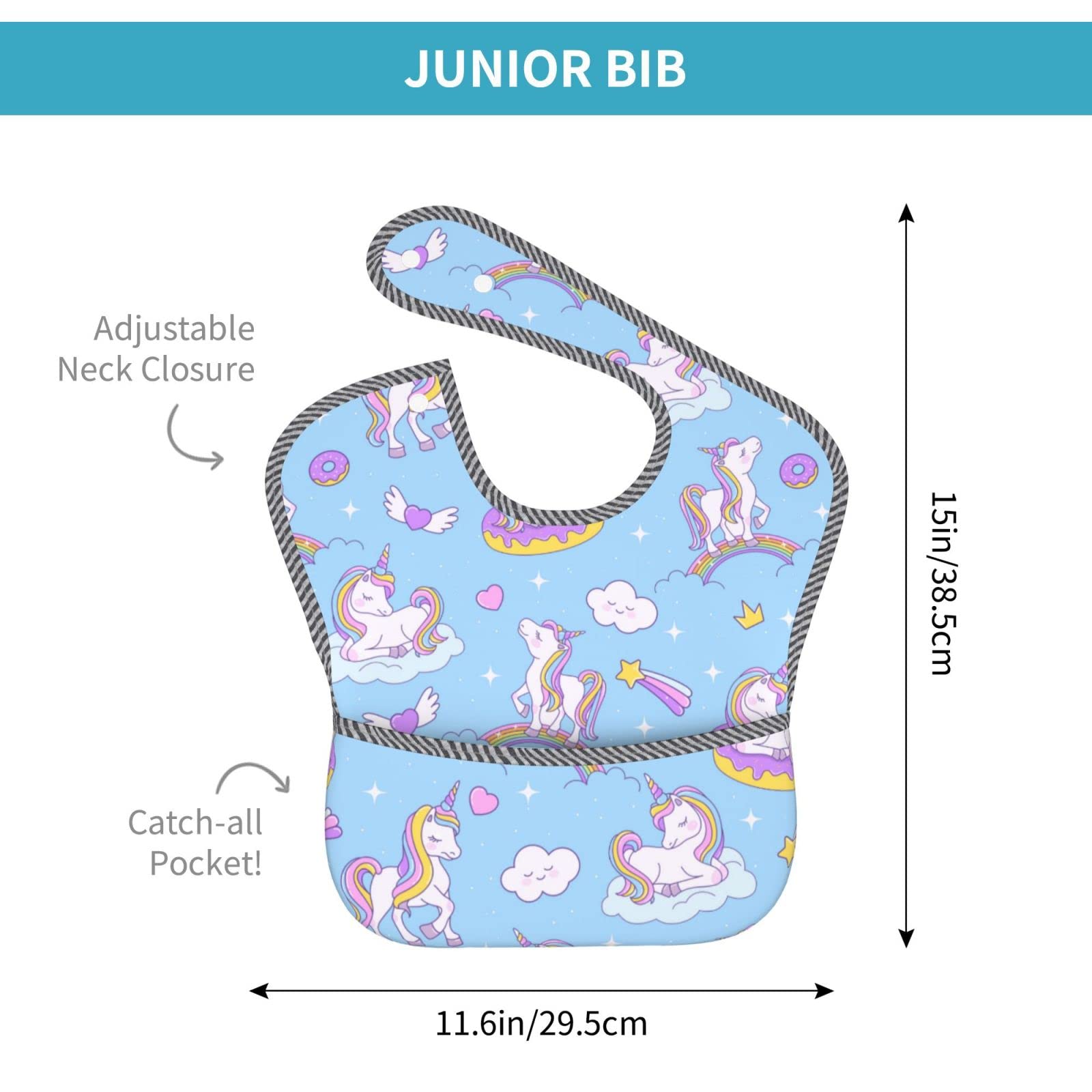 2-Pack Waterproof Baby Bibs for Girls & Boys 6-24 Months - Soft & Durable Drool & Food Protection for Mealtime, Feeding & Play