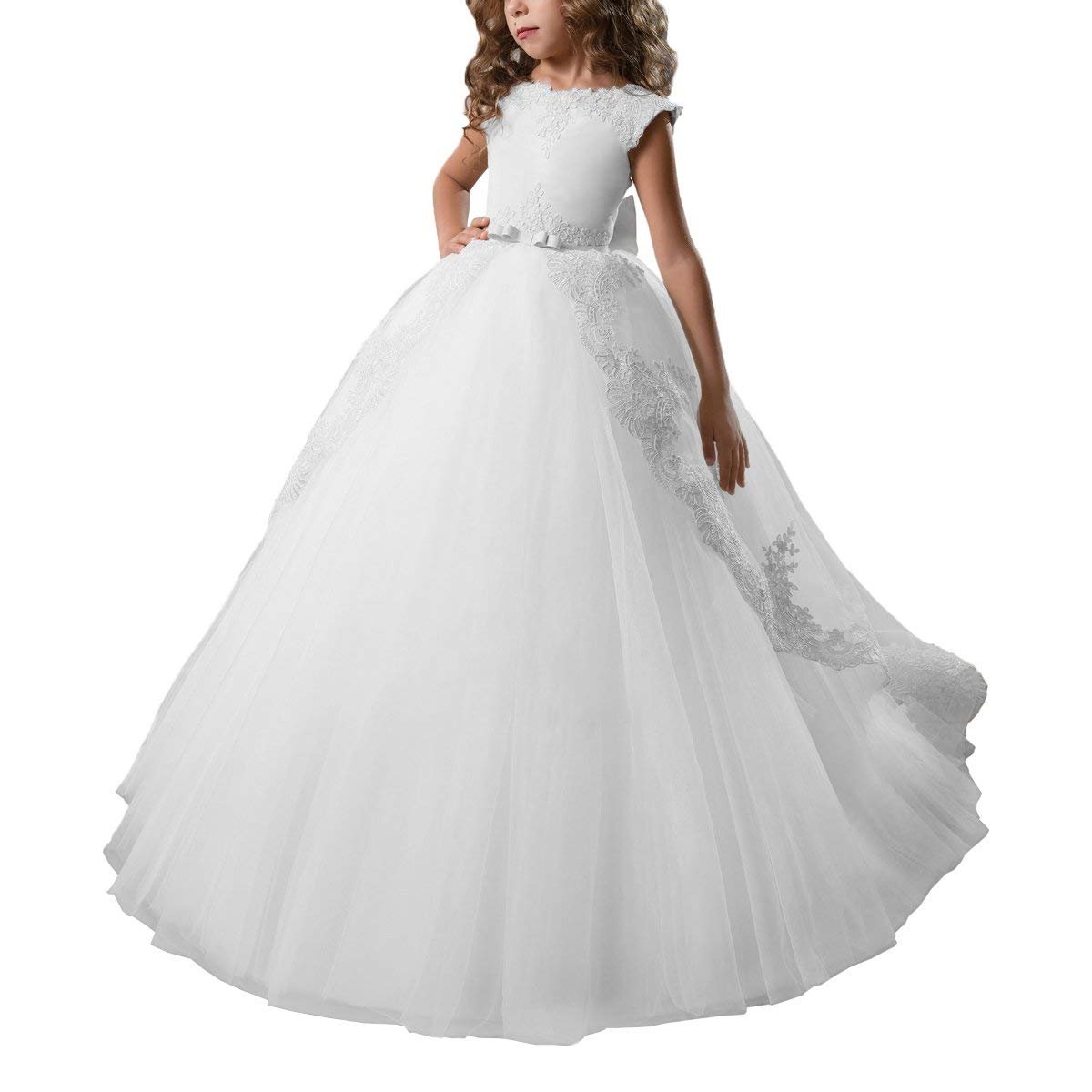 Elegant Flower Girl Dresses - Tulle Ball Gown with Lace for Weddings & Special Occasions | Perfect for Bridal Parties, Pageants & Formal Events