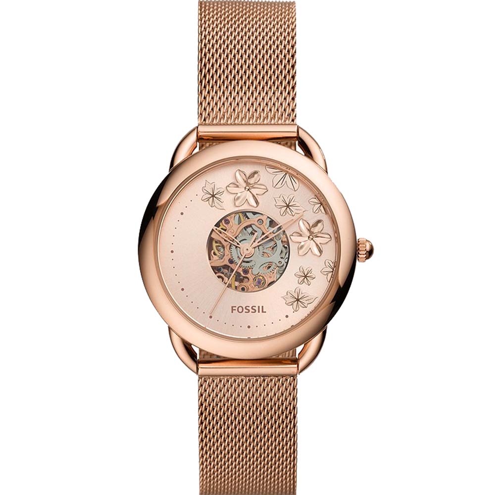 Fossil Tailor ME3187 Women's Floral Rose Gold-Tone Watch - Perfect for Casual Wear, Office & Special Occasions