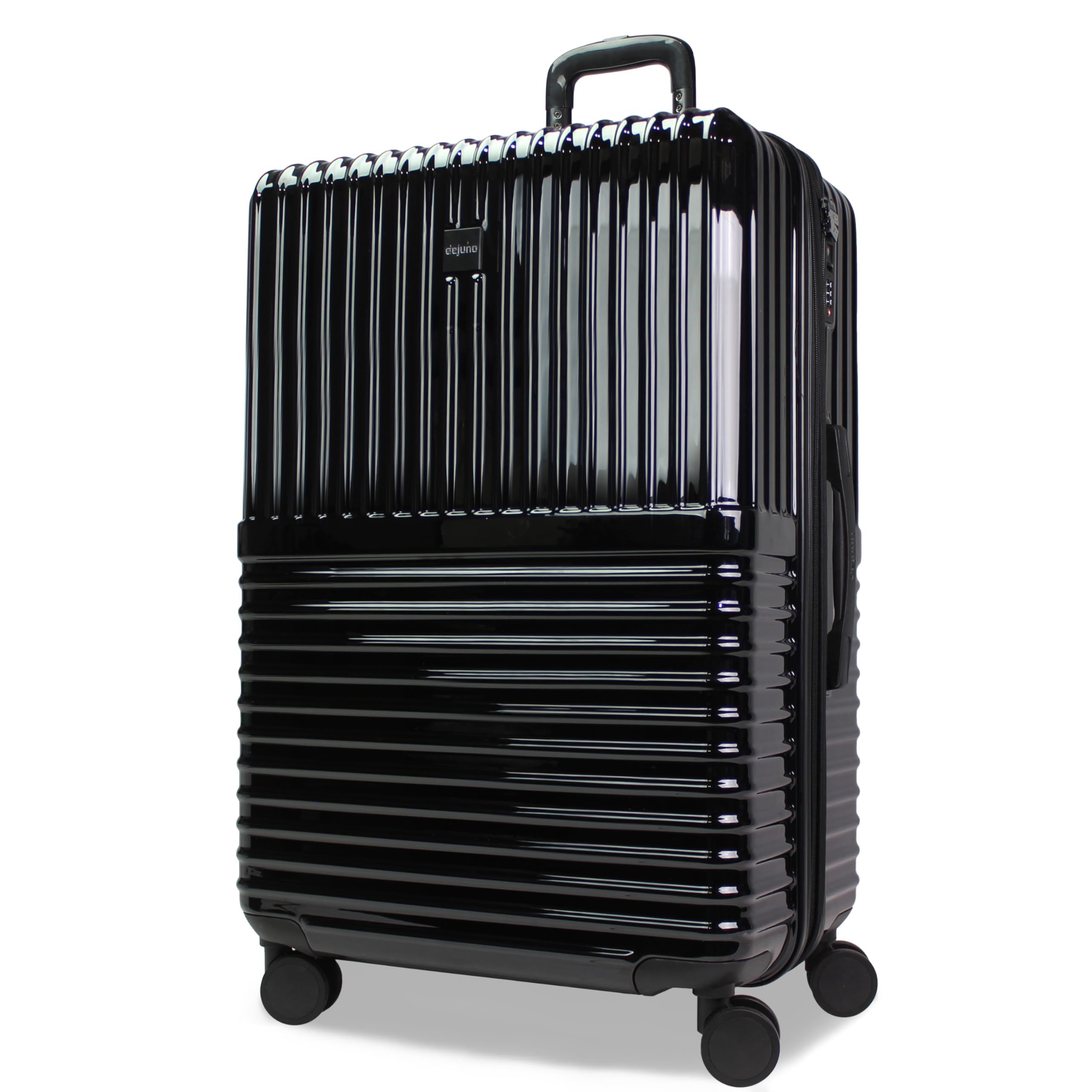 World Traveler Dejuno Tonal Lightweight Polycarbonate Hardside Expandable Spinner Luggage Suitcase with TSA Lock, Onyx, 28-inch - Perfect for International Flights, Business Trips & Family Vacations