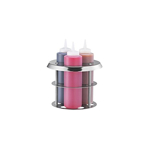 Triple Squeeze Bottle Holder with 3 Bottles - Durable Condiment Dispenser for Restaurants, Kitchens & Food Service - Perfect for Ketchup, Mustard & Mayo