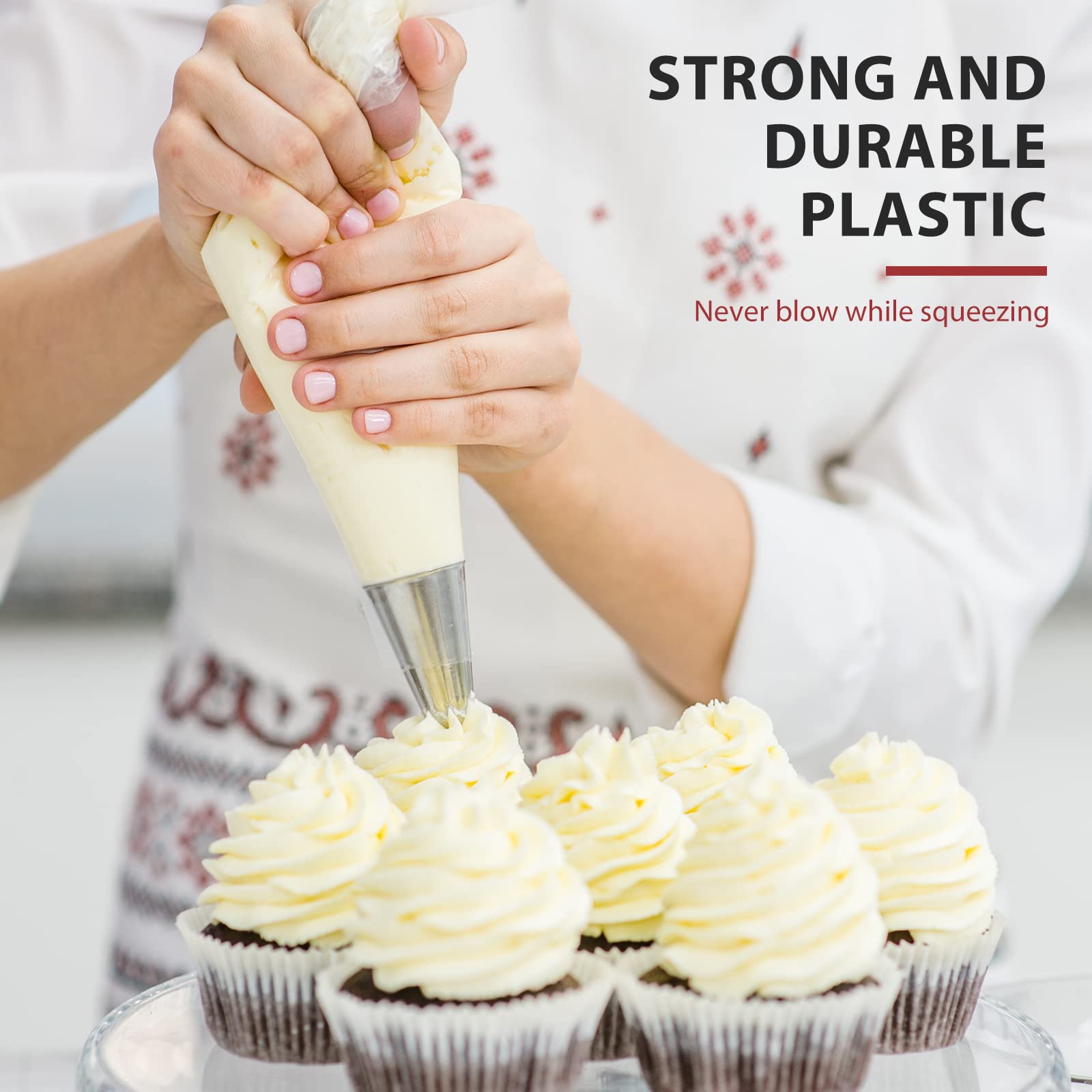 100 Pack 8 Inch Disposable Piping Bags - Small Pastry Decorating Bags for Cake Frosting, Icing, Cupcakes & Dessert Decorations - Perfect for Baking, Party Treats & DIY Dessert Designs